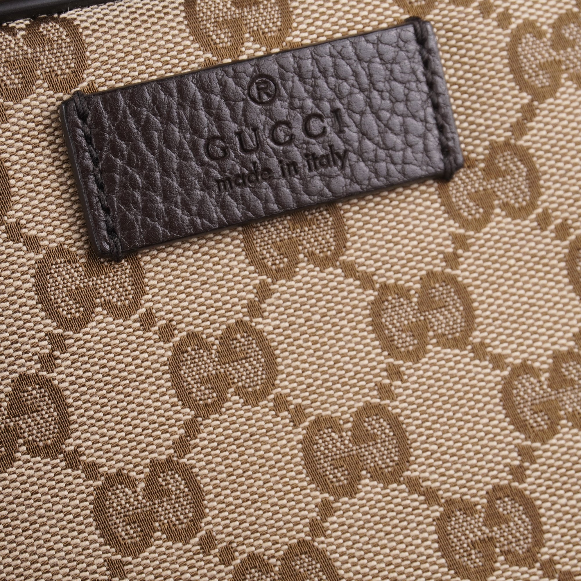 PRE-OWNED GG Monogram Belt Bag Dark Brown