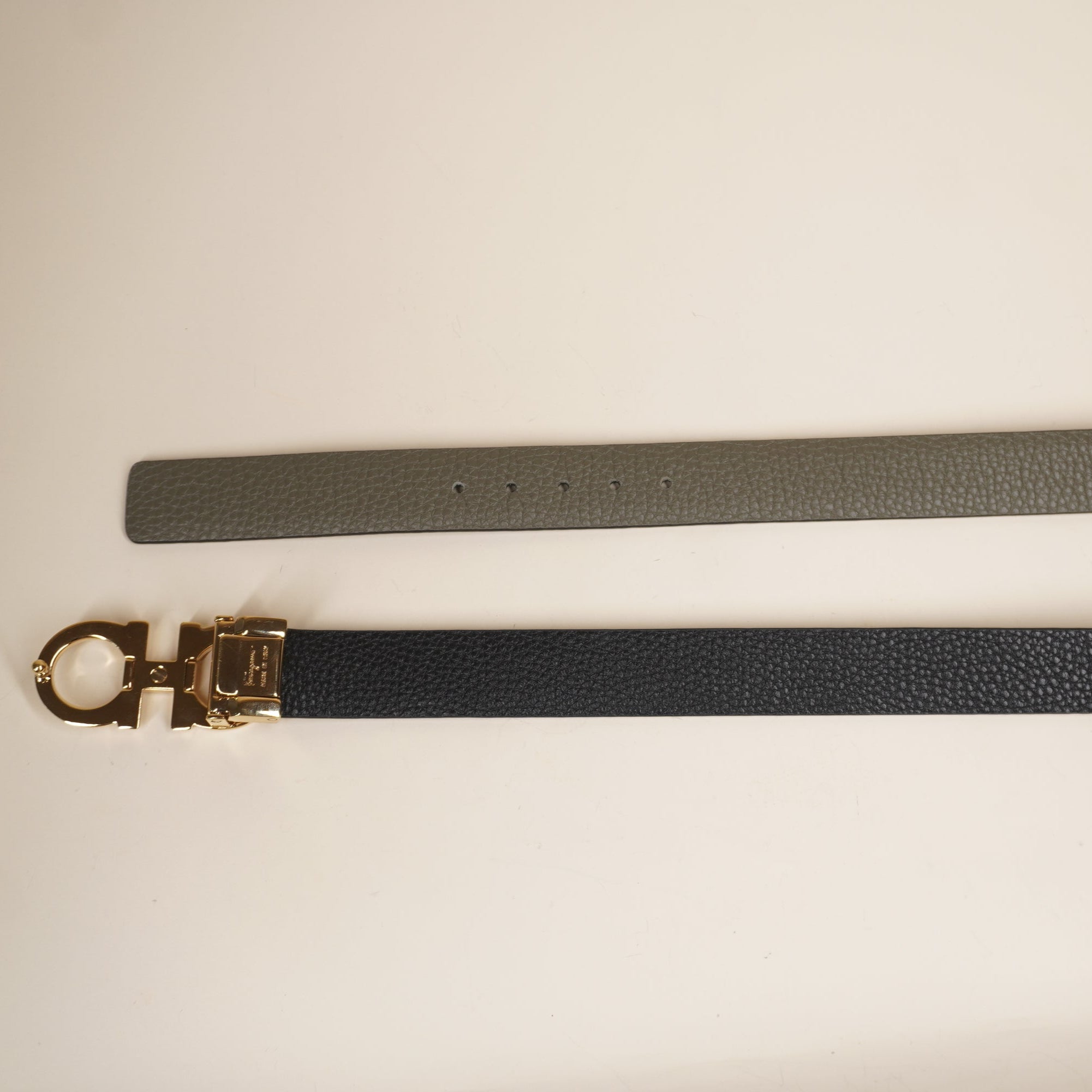 PRE-OWNED Reversible Calfskin Belt