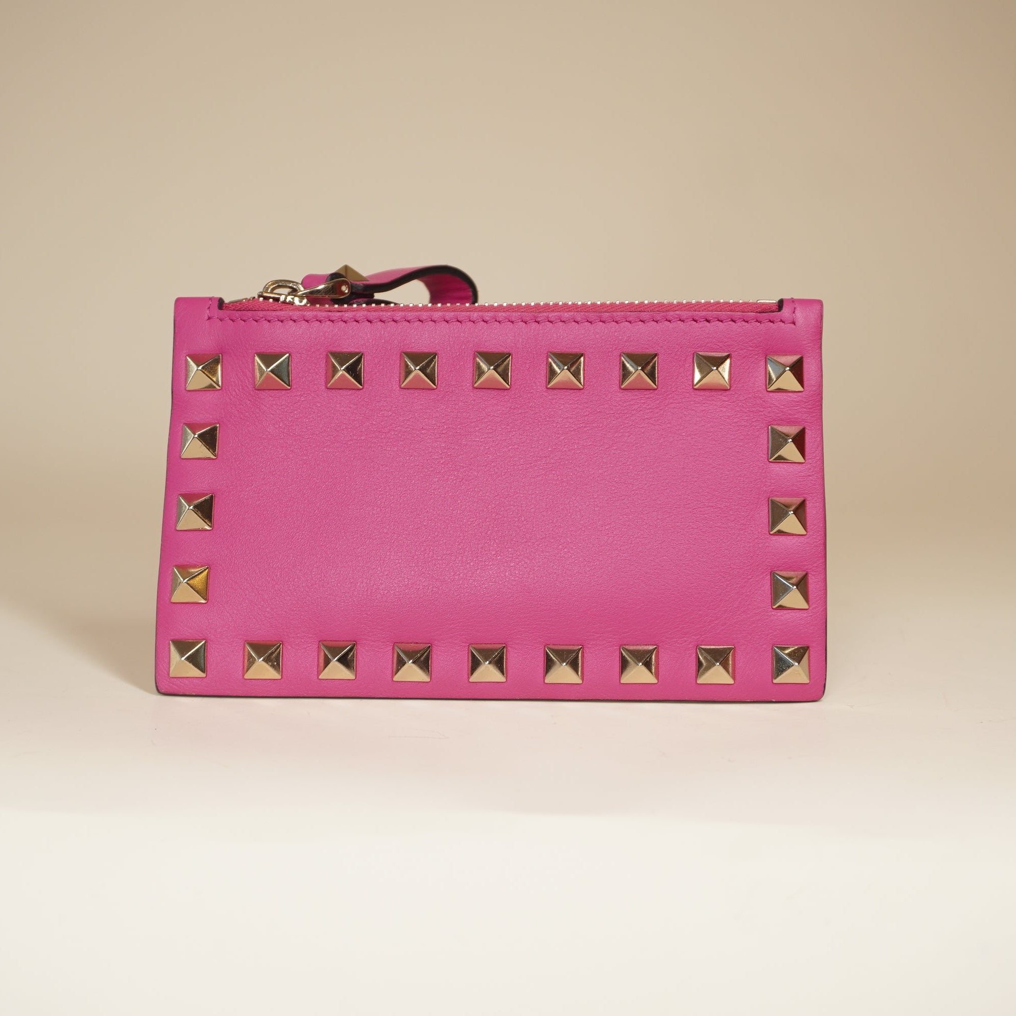 PRE-OWNED Pink Rockstud Coin Purse and Cardholder