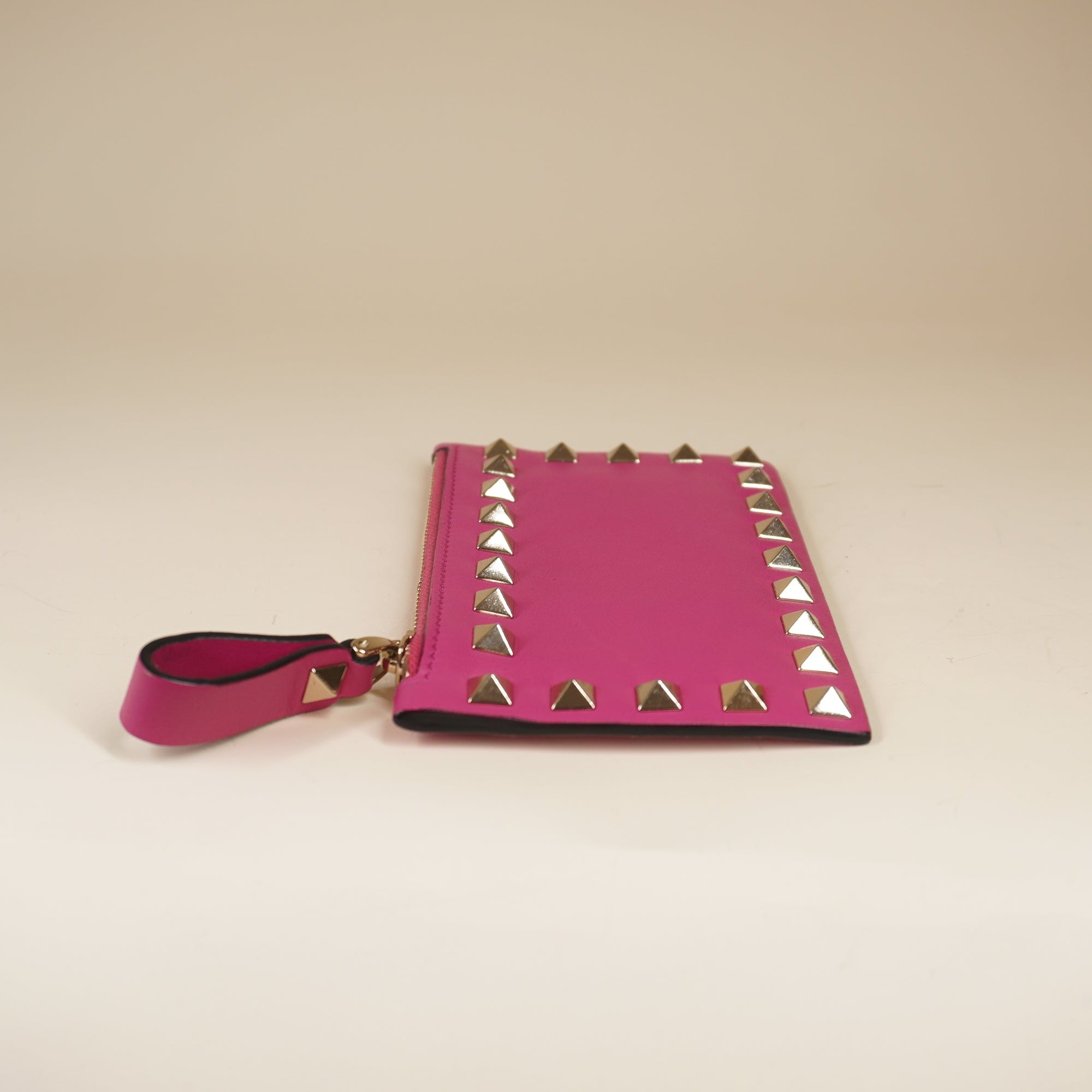 PRE-OWNED Pink Rockstud Coin Purse and Cardholder