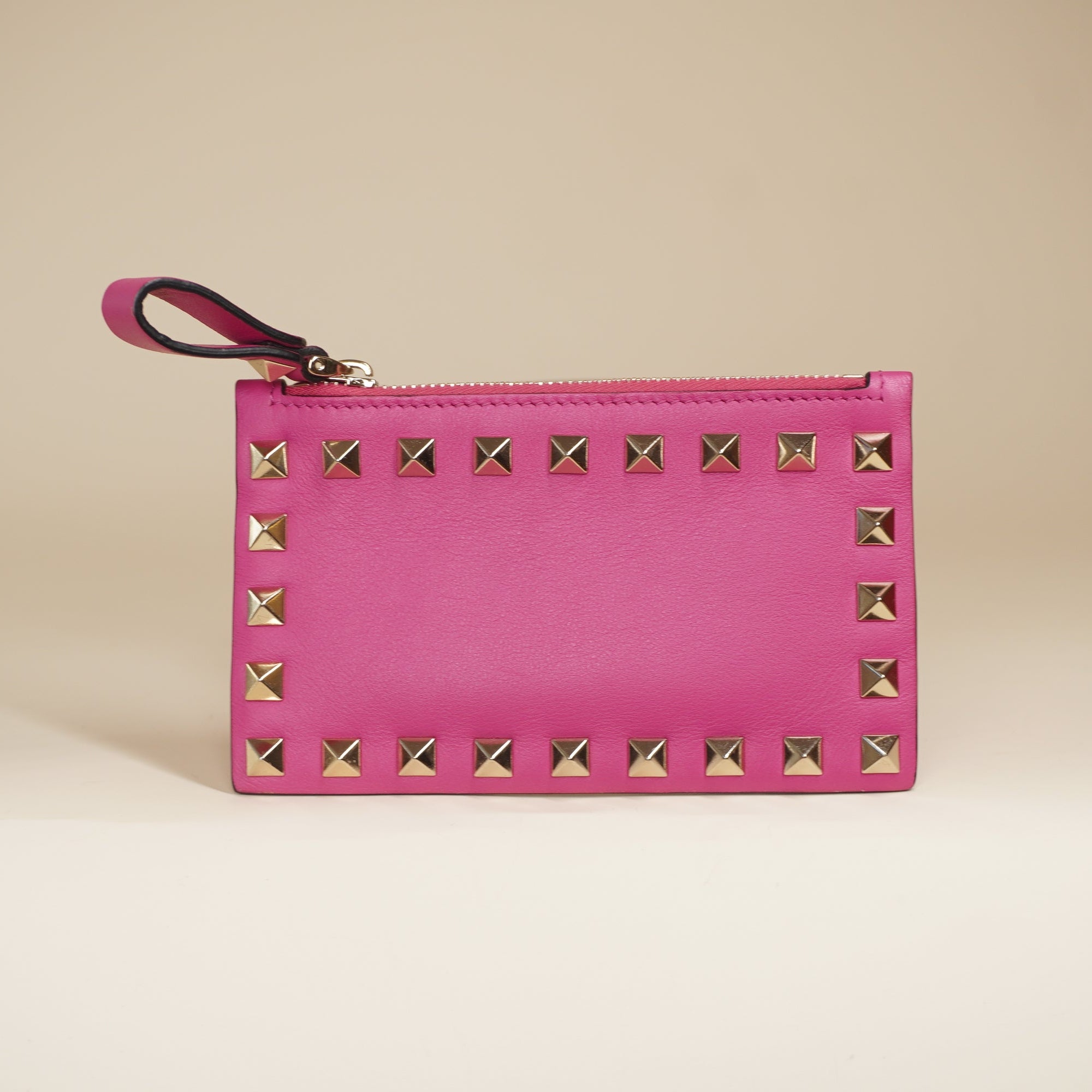 PRE-OWNED Pink Rockstud Coin Purse and Cardholder