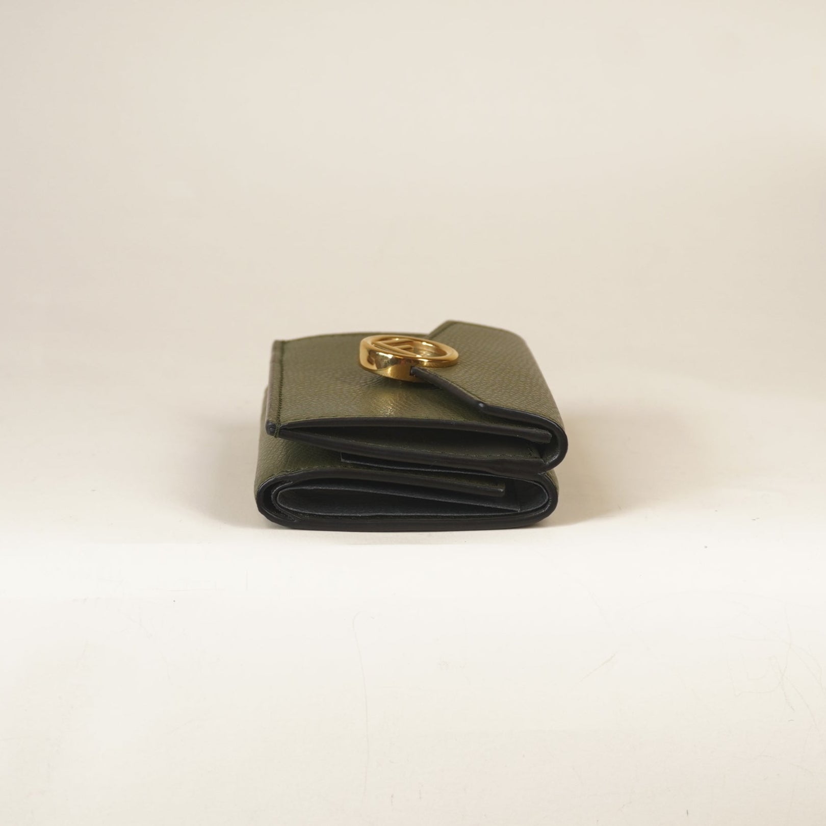 PRE-OWNED Vitello Cruise F is Fendi Micro Tri-Fold Envelope Wallet