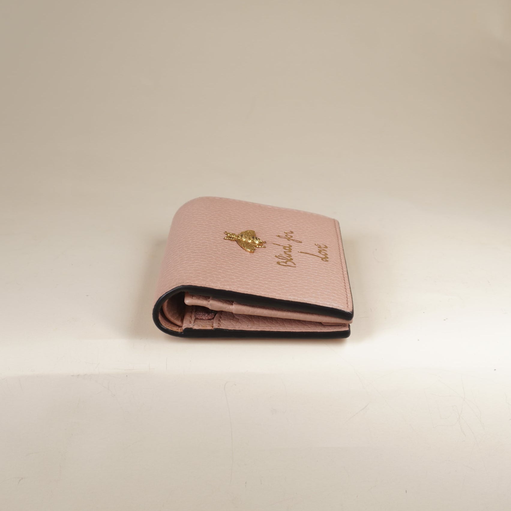 PRE-OWNED Cellarius Calfskin Blind for Love Animalier Card Case Perfect Pink