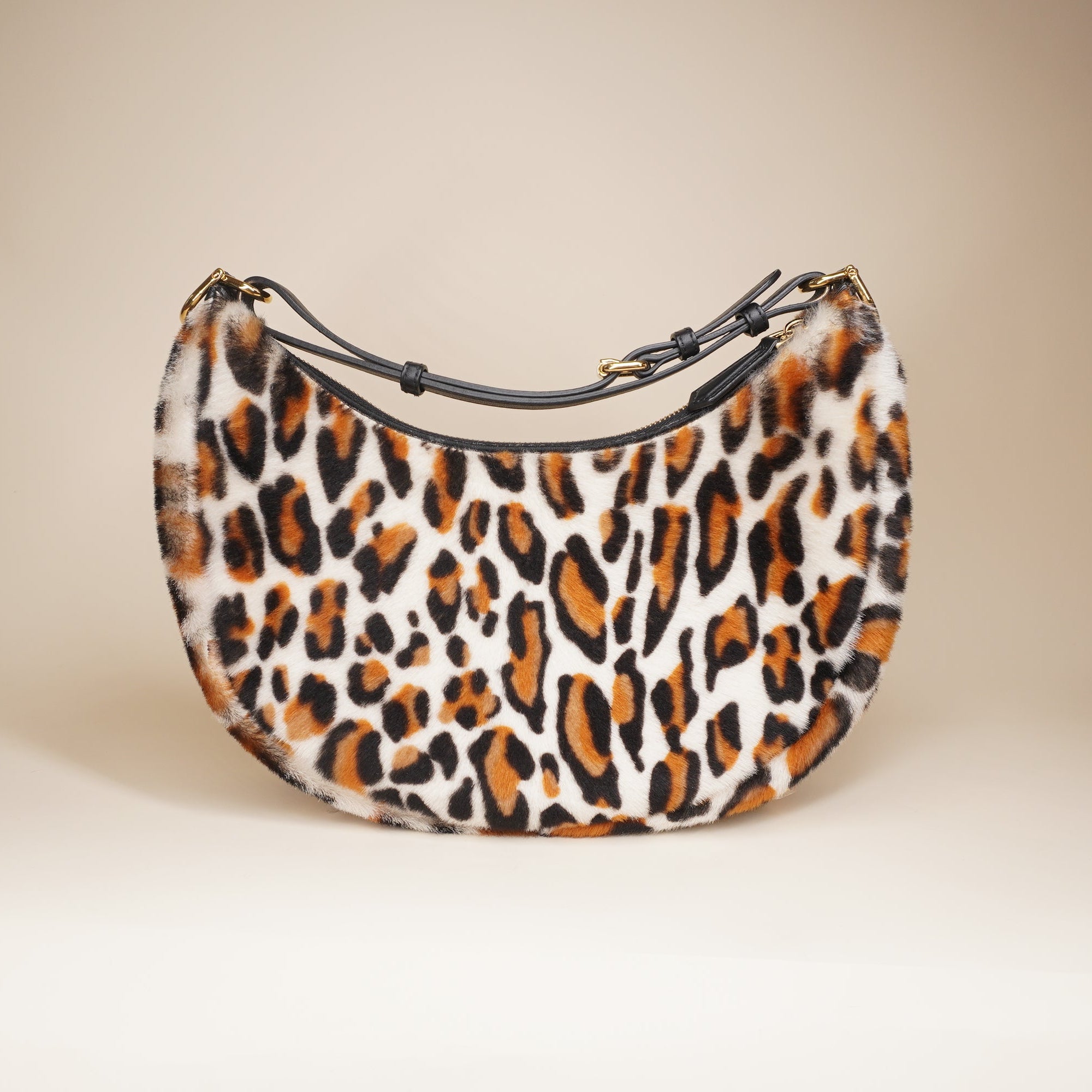 Fendi Graphy Small Shoulder Bag White Leopard