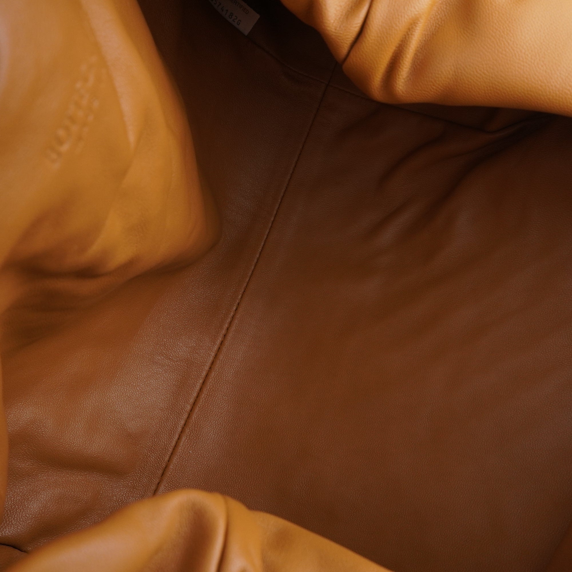 PRE-OWNED Nappa Maxi Intrecciato The Pouch Oversized Clutch Caramel