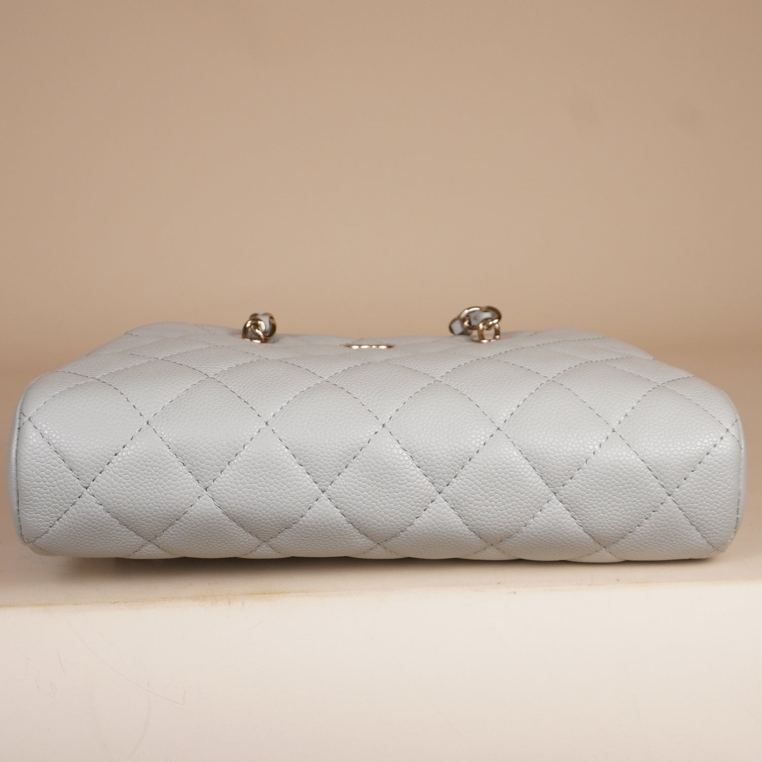 PRE-OWNED CC Mademoiselle Bowling Bag in White Calfskin