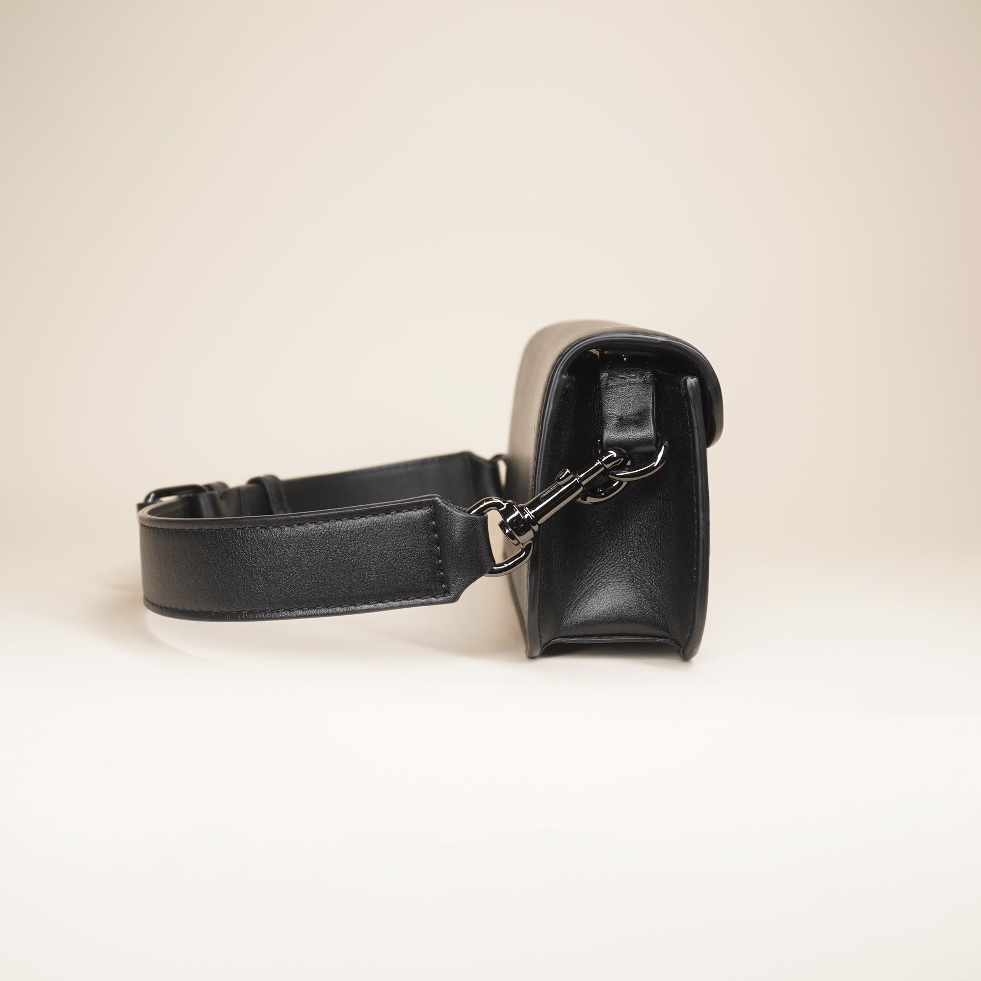 PRE-OWNED Black Mini Loco Calfskin Shoulder Bag