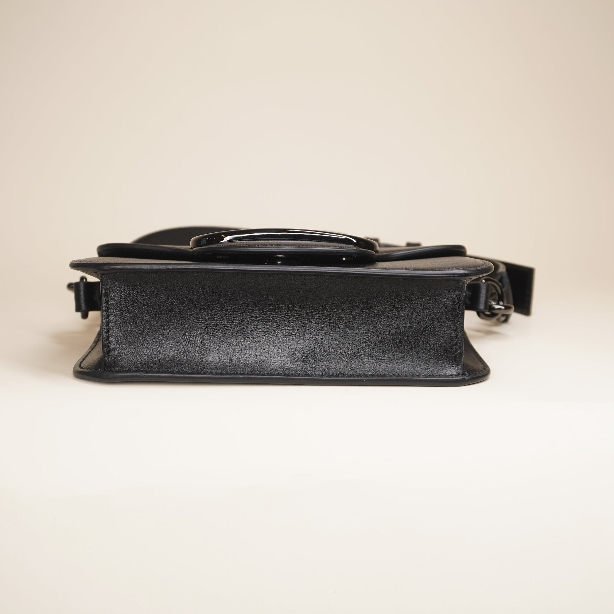 PRE-OWNED Black Mini Loco Calfskin Shoulder Bag