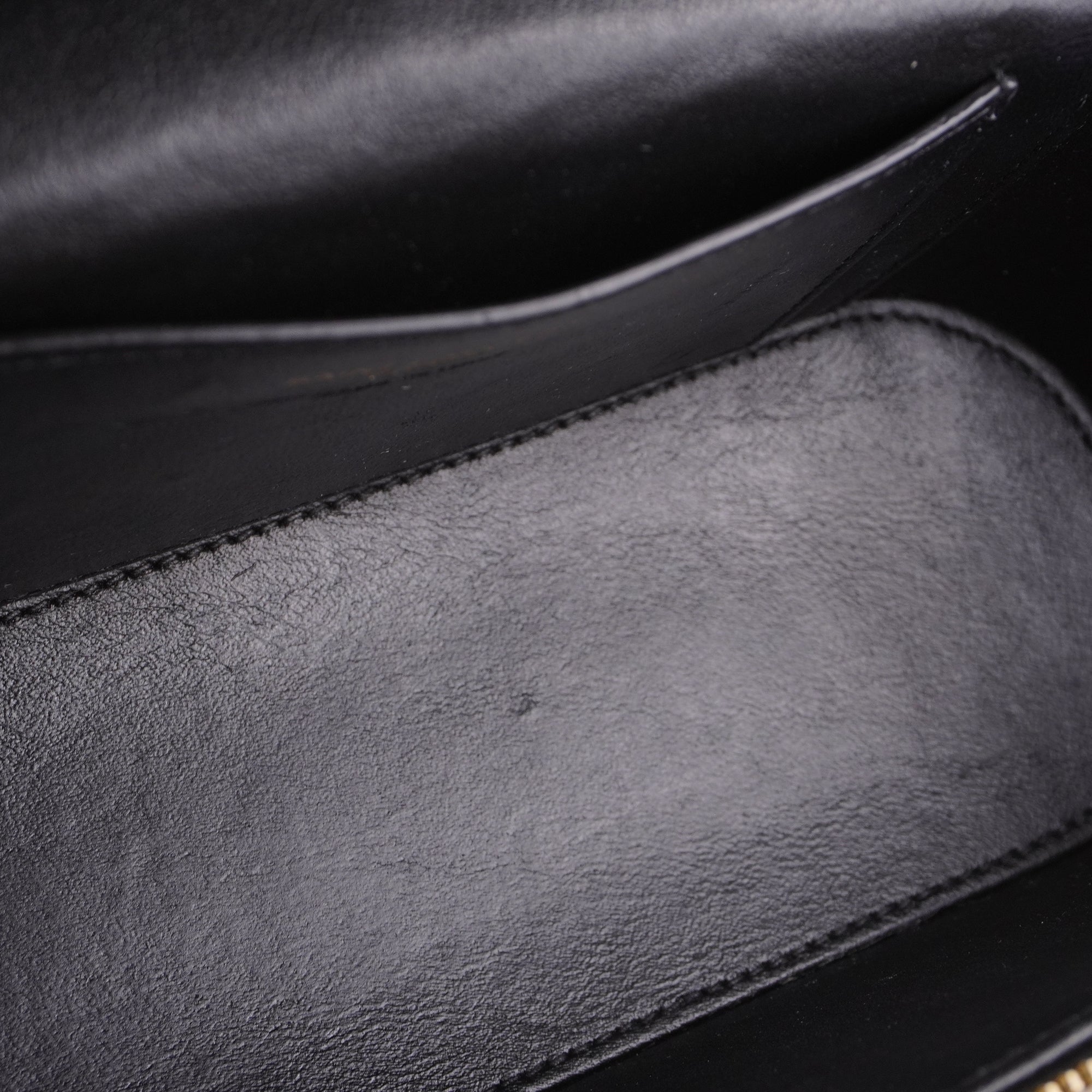 PRE-OWNED Lambskin Quilted Mini Gaby Vanity Case Black