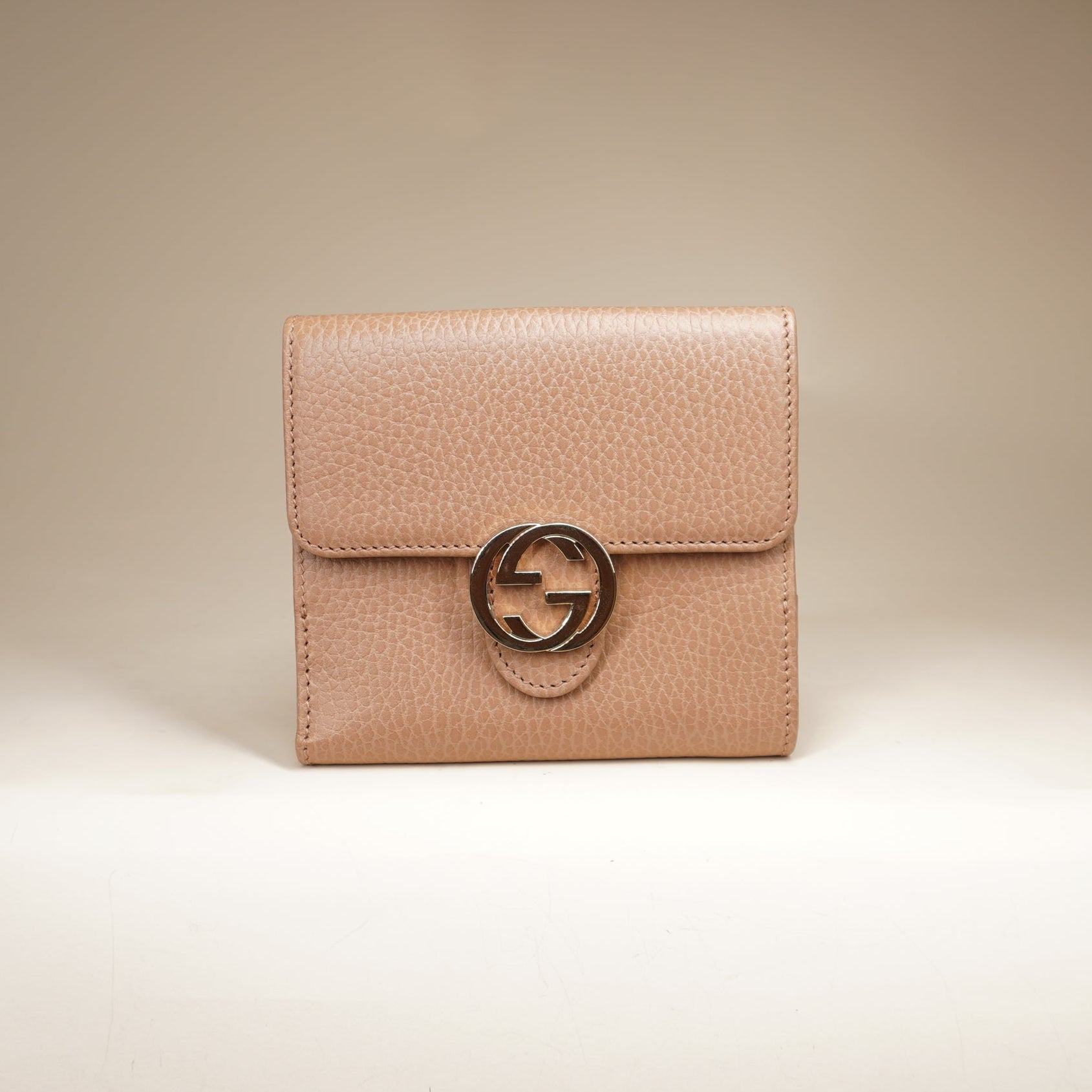 GUCCI - Dollar Calfskin Interlocking G French Wallet Pink