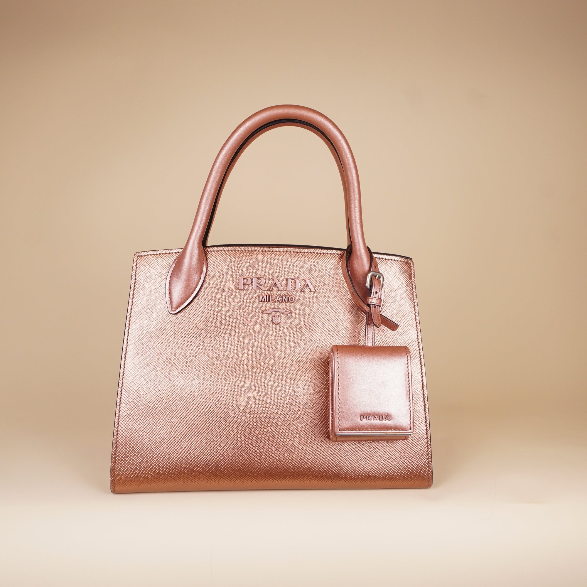 PRE-OWNED Saffiano Leather Monochrome Bag