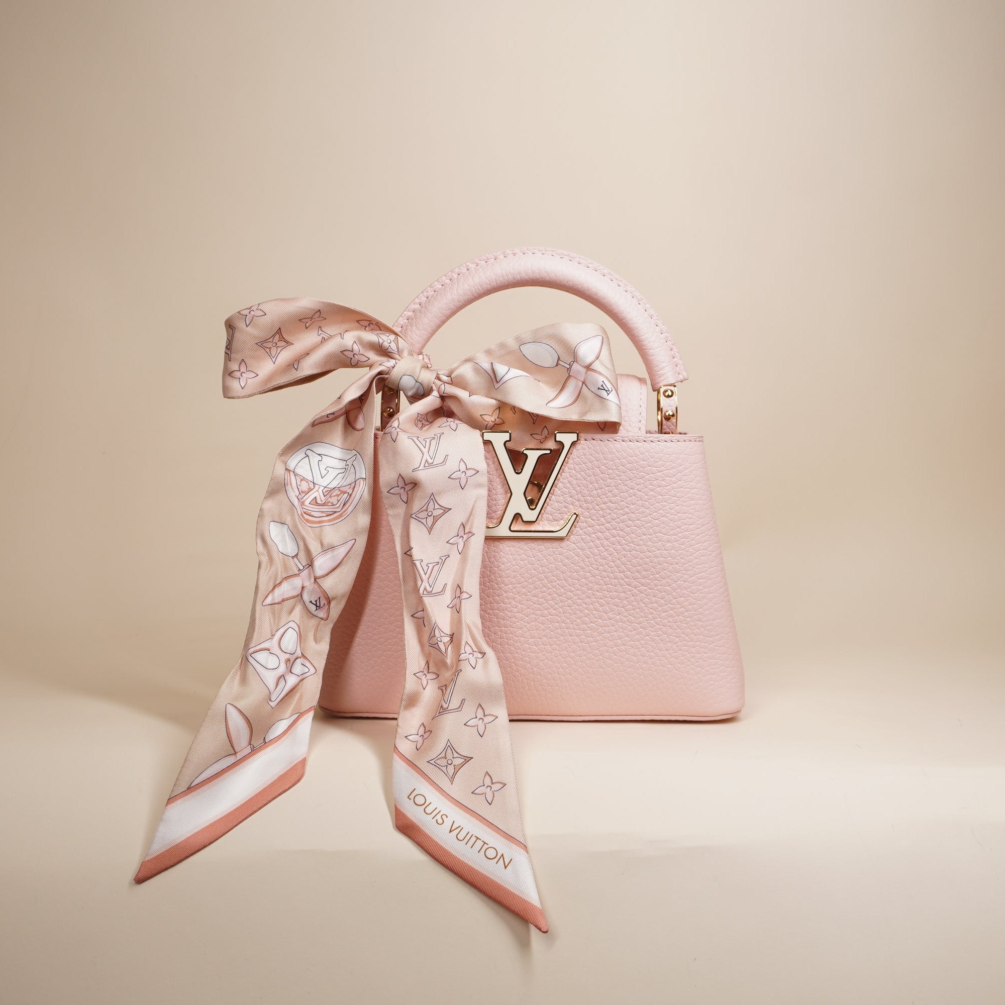 PRE-OWNED LV Capucine Mini Leather Shoulder Bag 