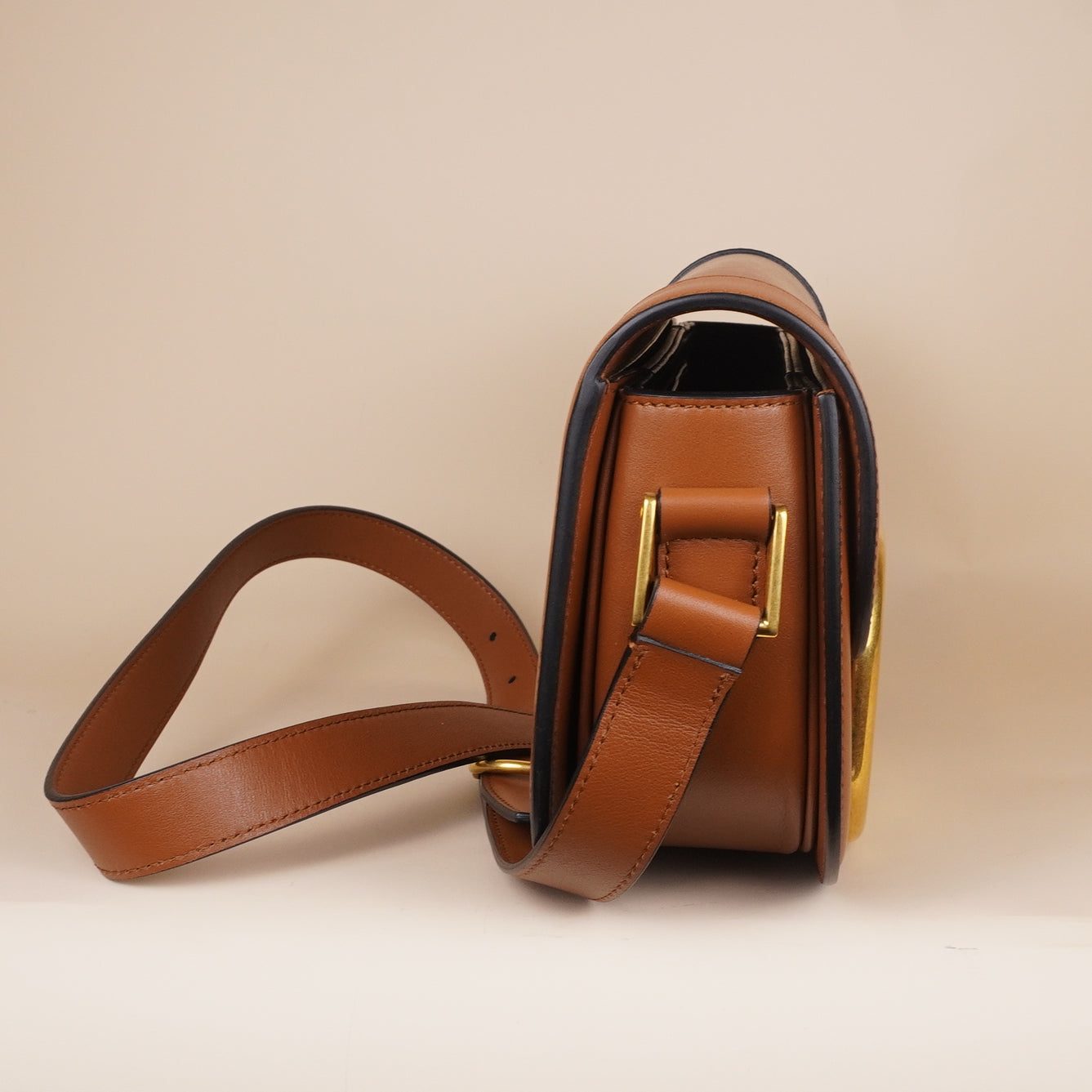 PRE-OWNED Camel Medium Supervee Crossbody Bag