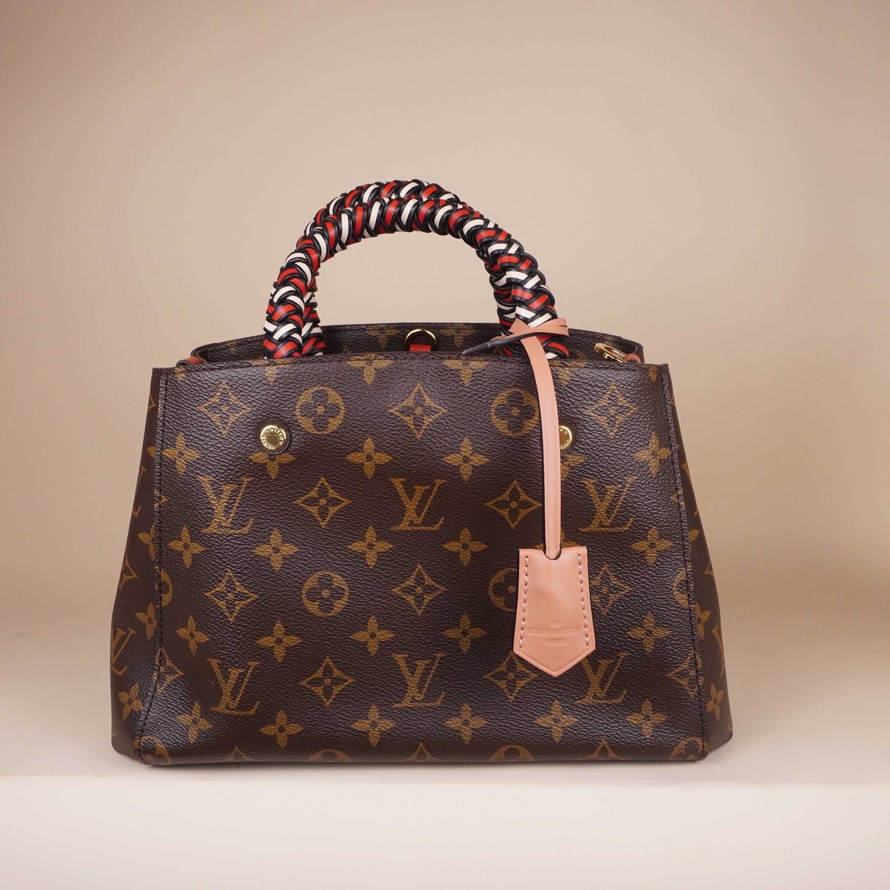 PRE-OWNED LV Monogram Canvas Montaigne BB with Braided Handles Shoulder Bag