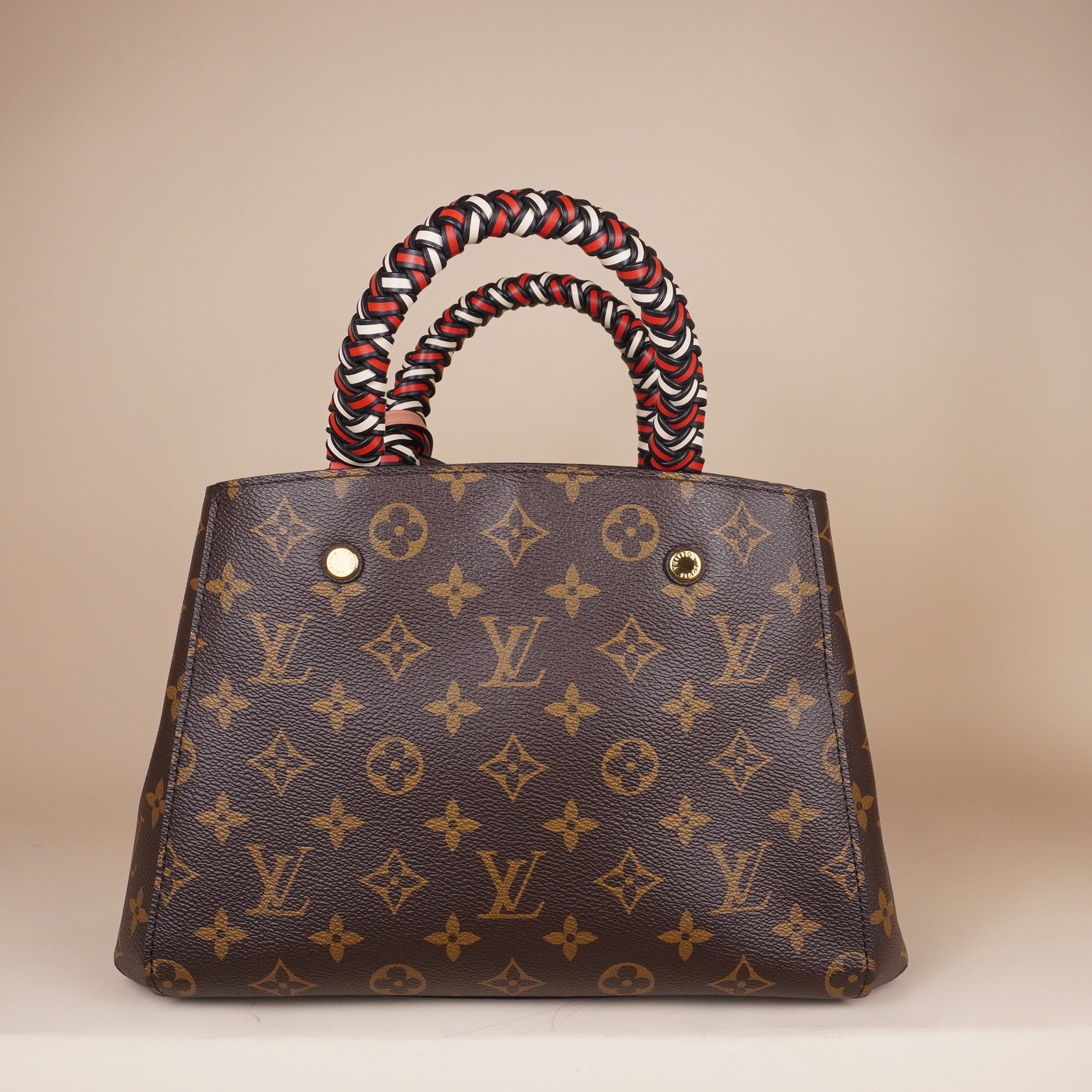 PRE-OWNED LV Monogram Canvas Montaigne BB with Braided Handles Shoulder Bag