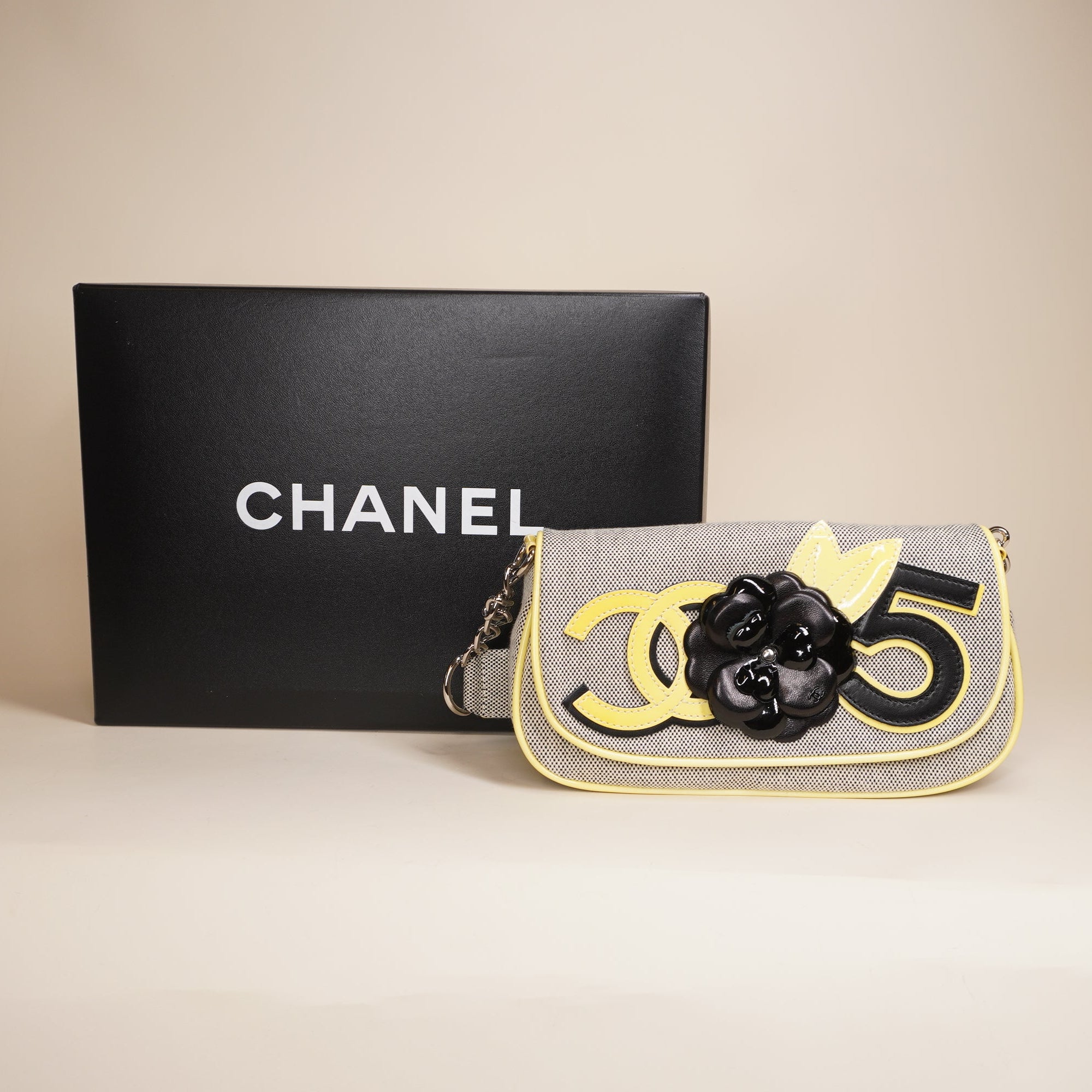 PRE-OWNED Canvas CC Camellia No. 5 Shoulder Bag