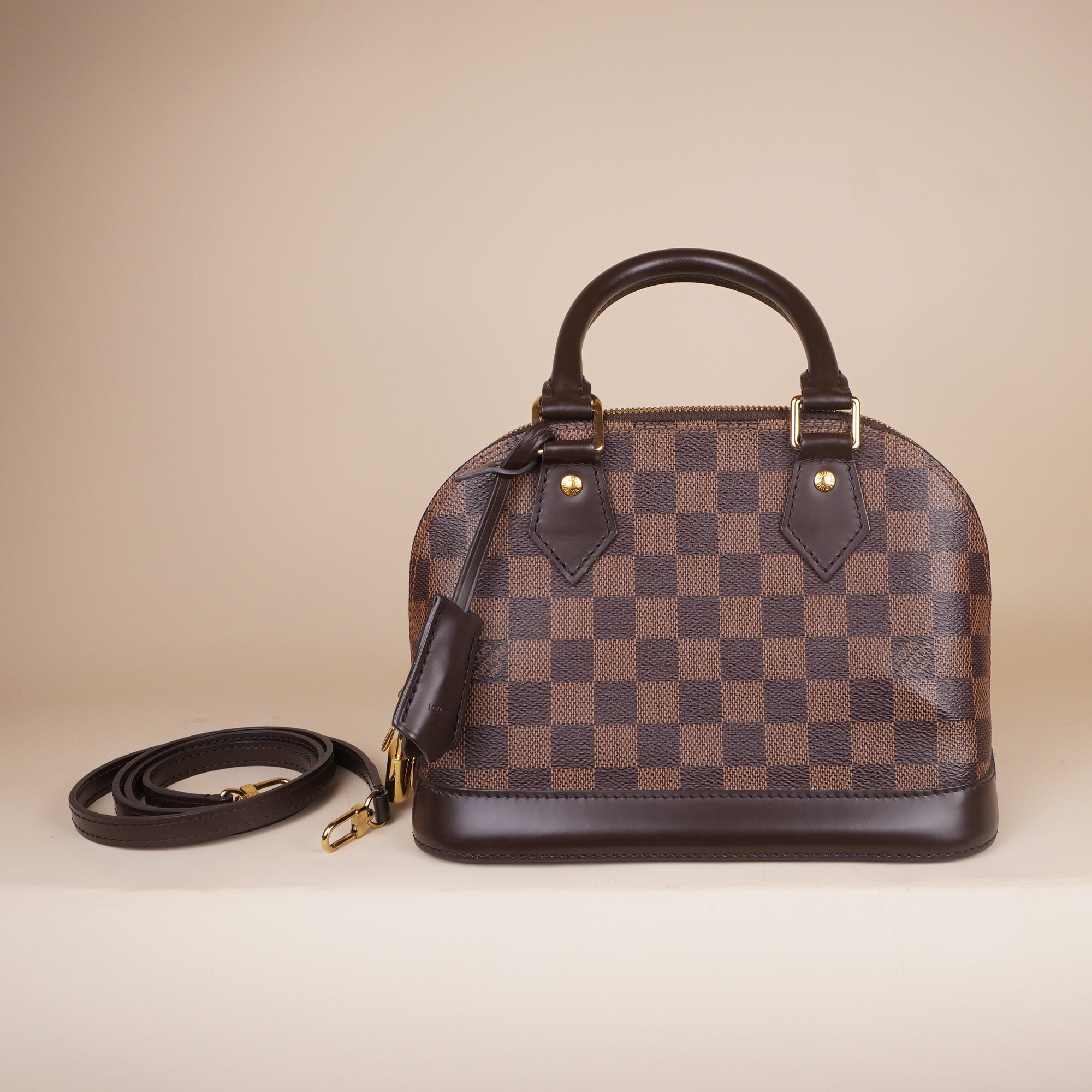 PRE-OWNED LV Damier Ebene Canvas Alma BB