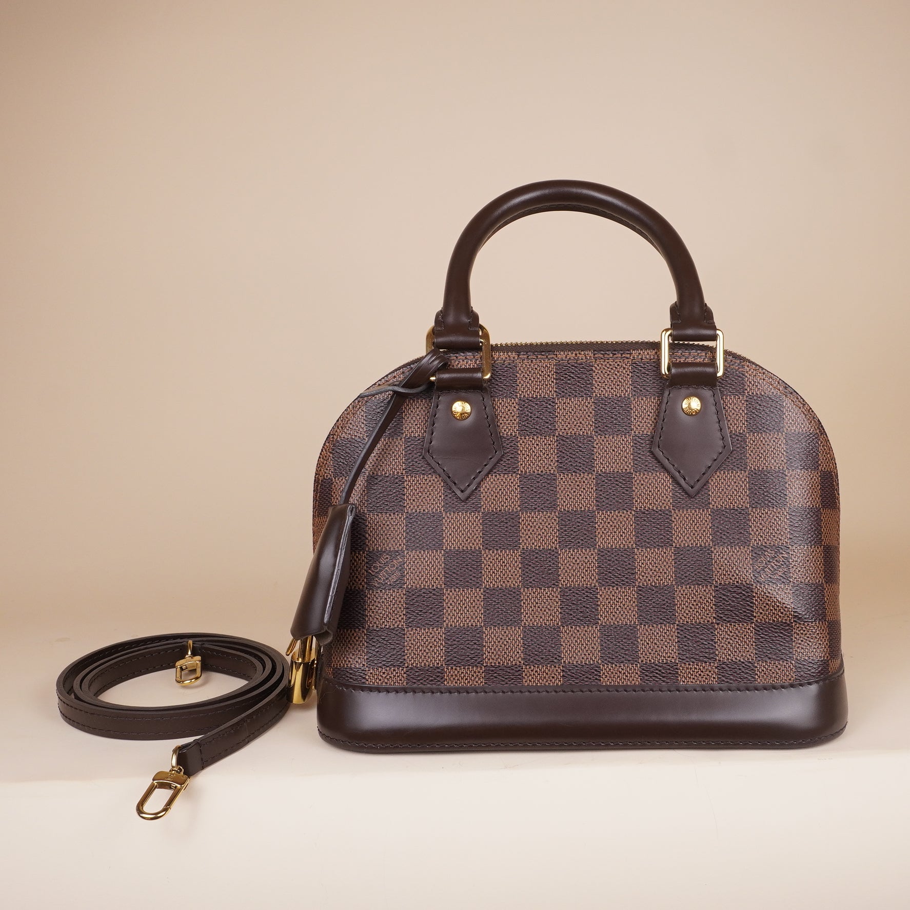 PRE-OWNED LV Damier Ebene Canvas Alma BB