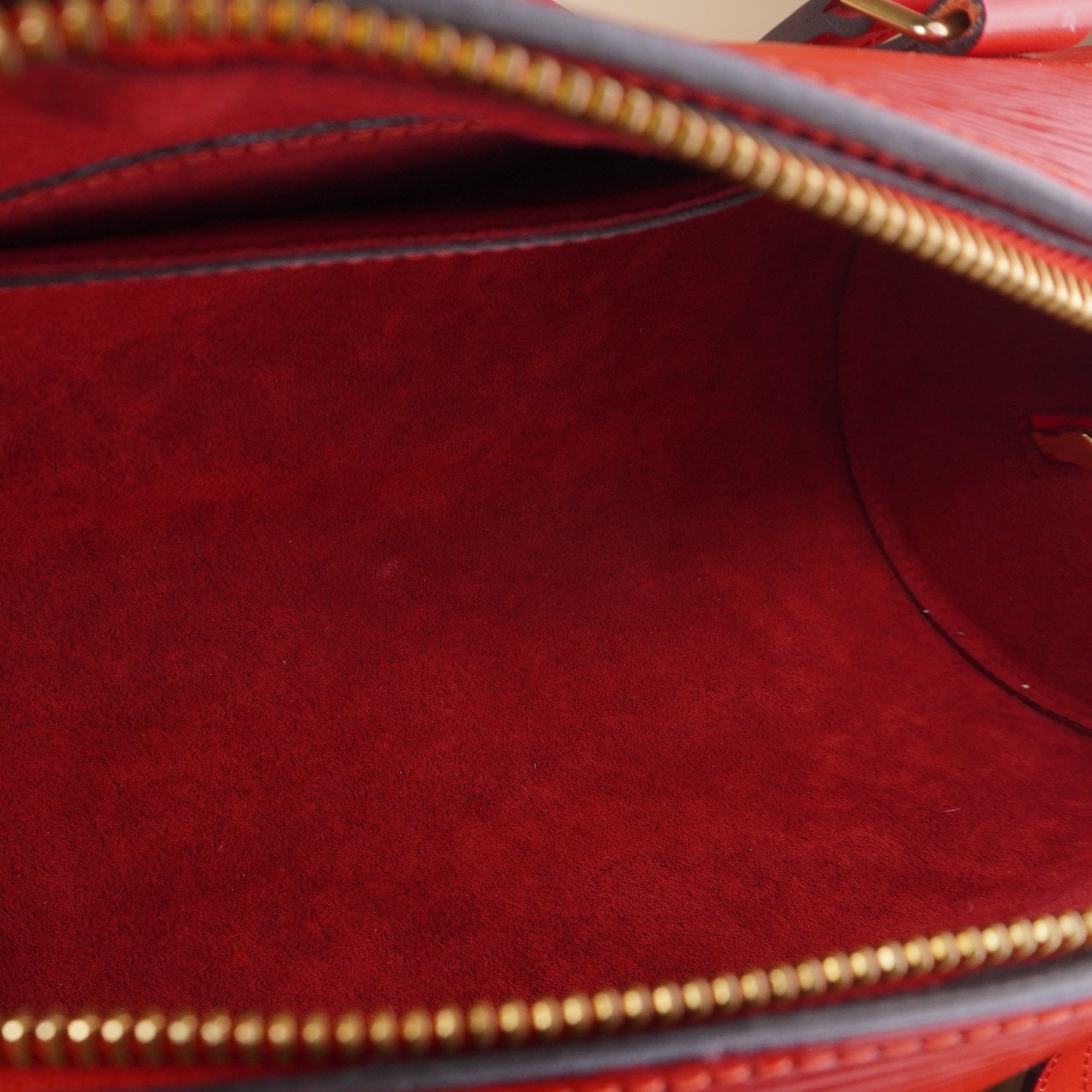 PRE-OWNED LV Epi Soufflot Castillan Red Shoulder Bag