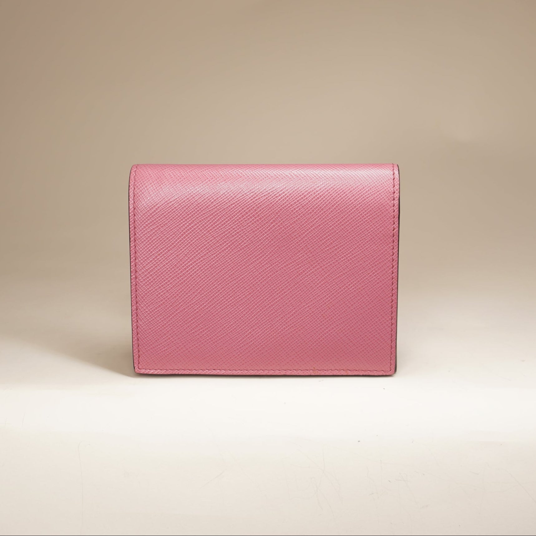 PRE-OWNED Short Wallet Leather Multiple Colors Pink