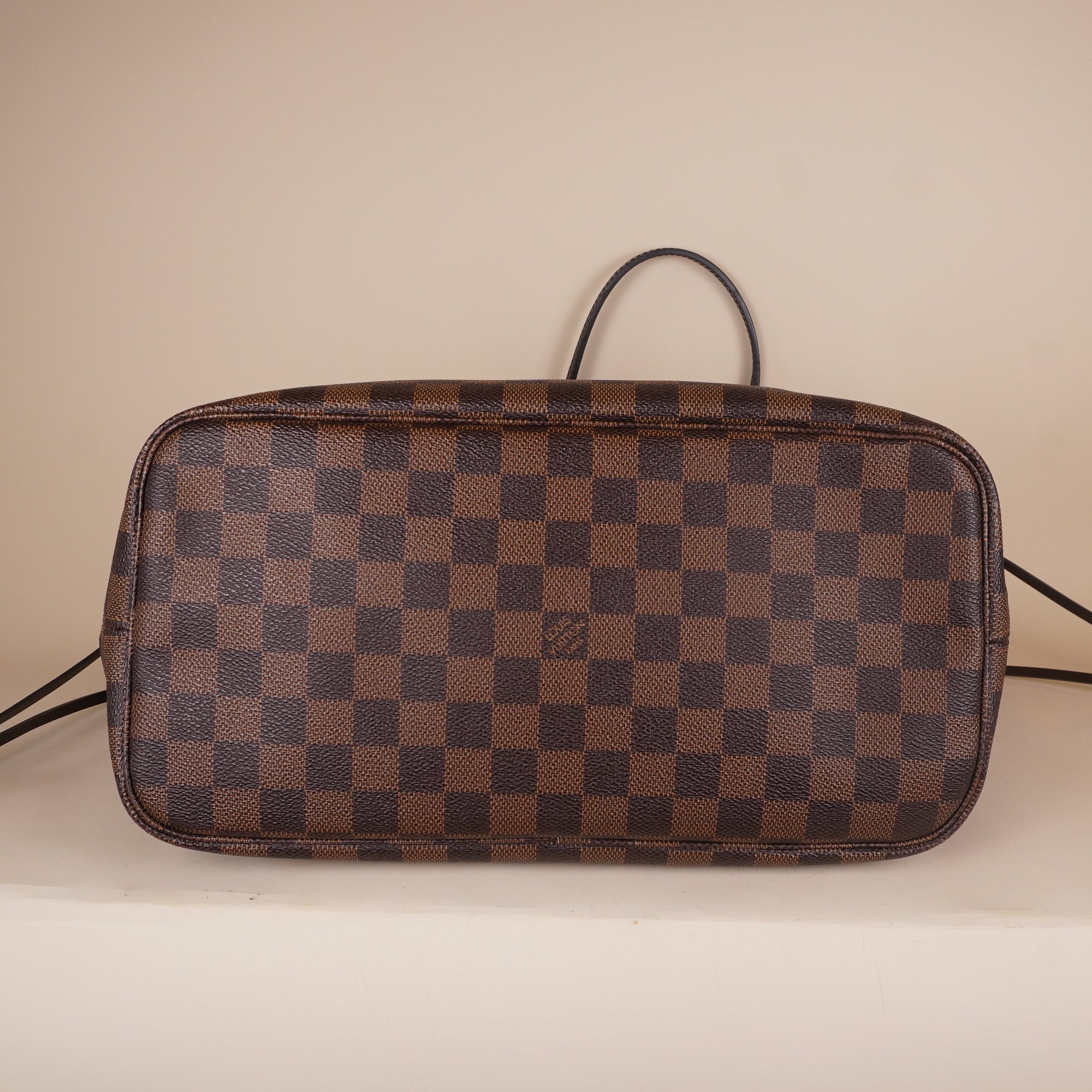 PRE-OWNED LV Damier Ebene Canvas Neverfull MM Shoulder Bag with Pouch