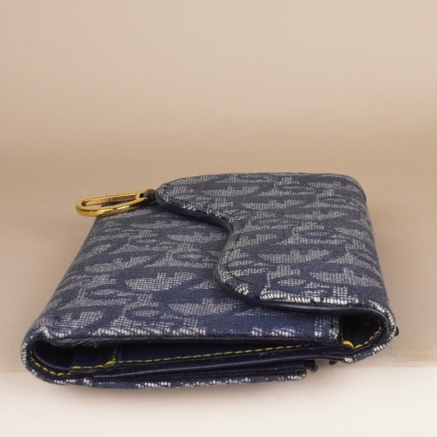 PRE-OWNED Monogram Saddle Large Zipped Wallet Blue