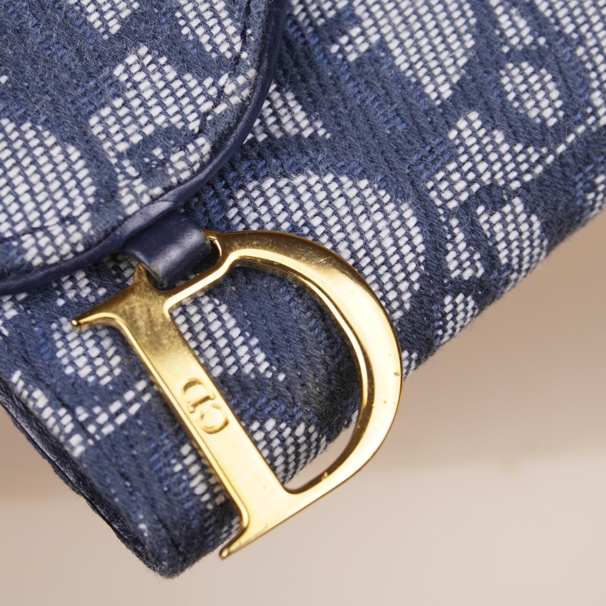 PRE-OWNED Monogram Saddle Large Zipped Wallet Blue