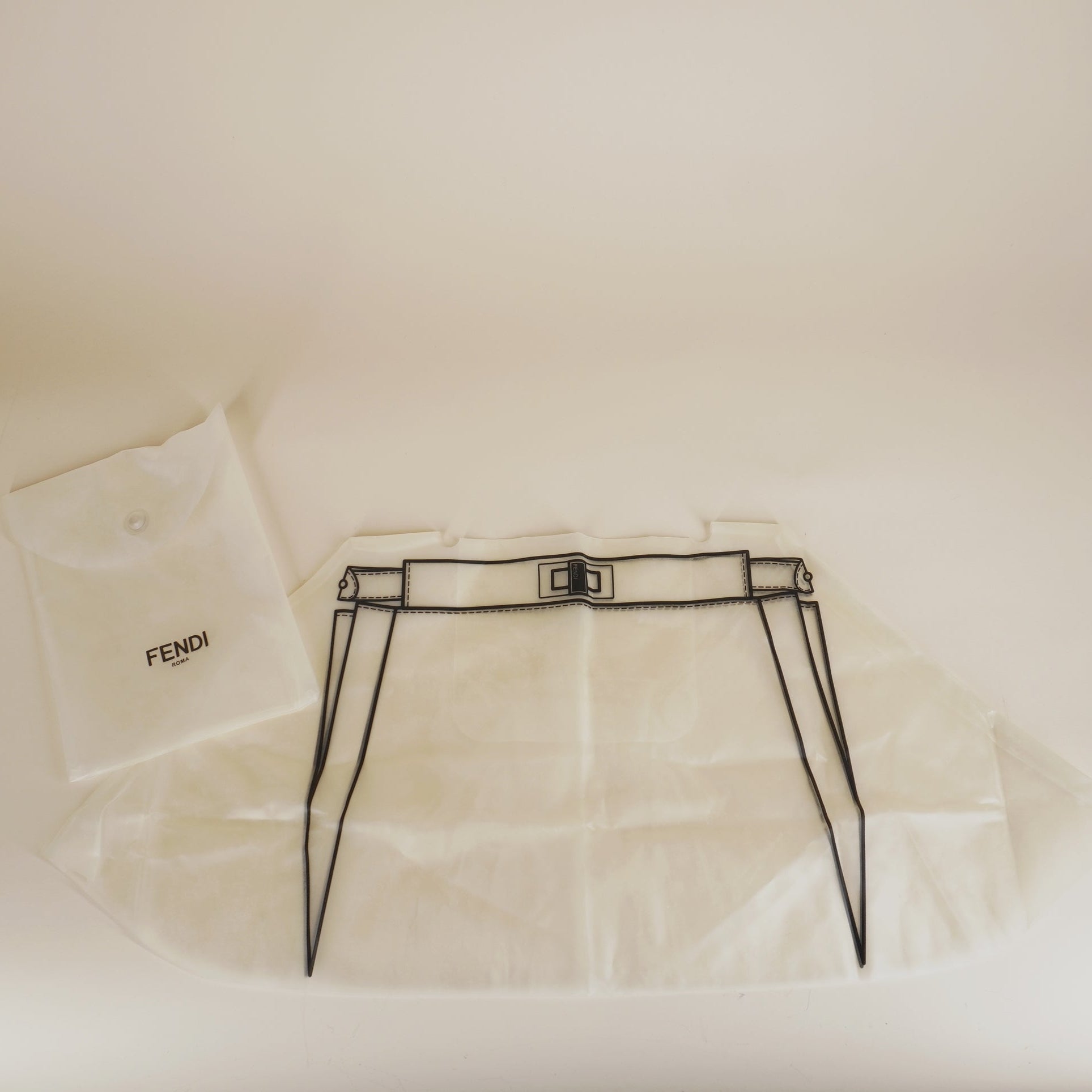 PRE-OWNED Fabric Jacquard FF 1974 Woven Knotted Mini Peekaboo Iconic Satchel Shoulder Bag 