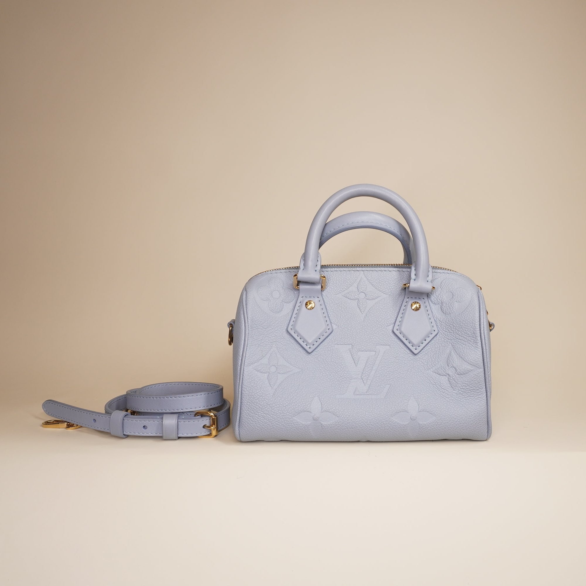 PRE-OWNED LV Empreinte Monogram Giant Speedy Bandouliere 20 Blue Hour