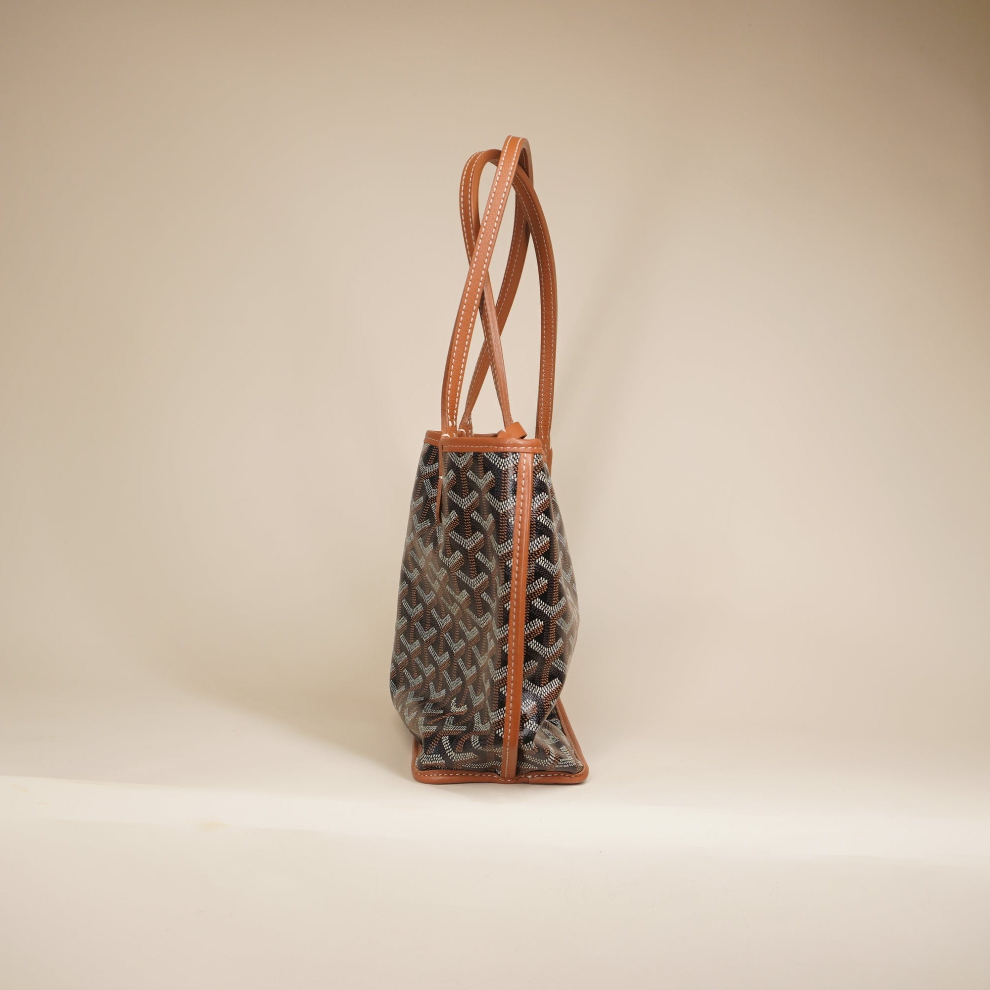 PRE-OWNED Goyardine Reversible Mini Anjou Black