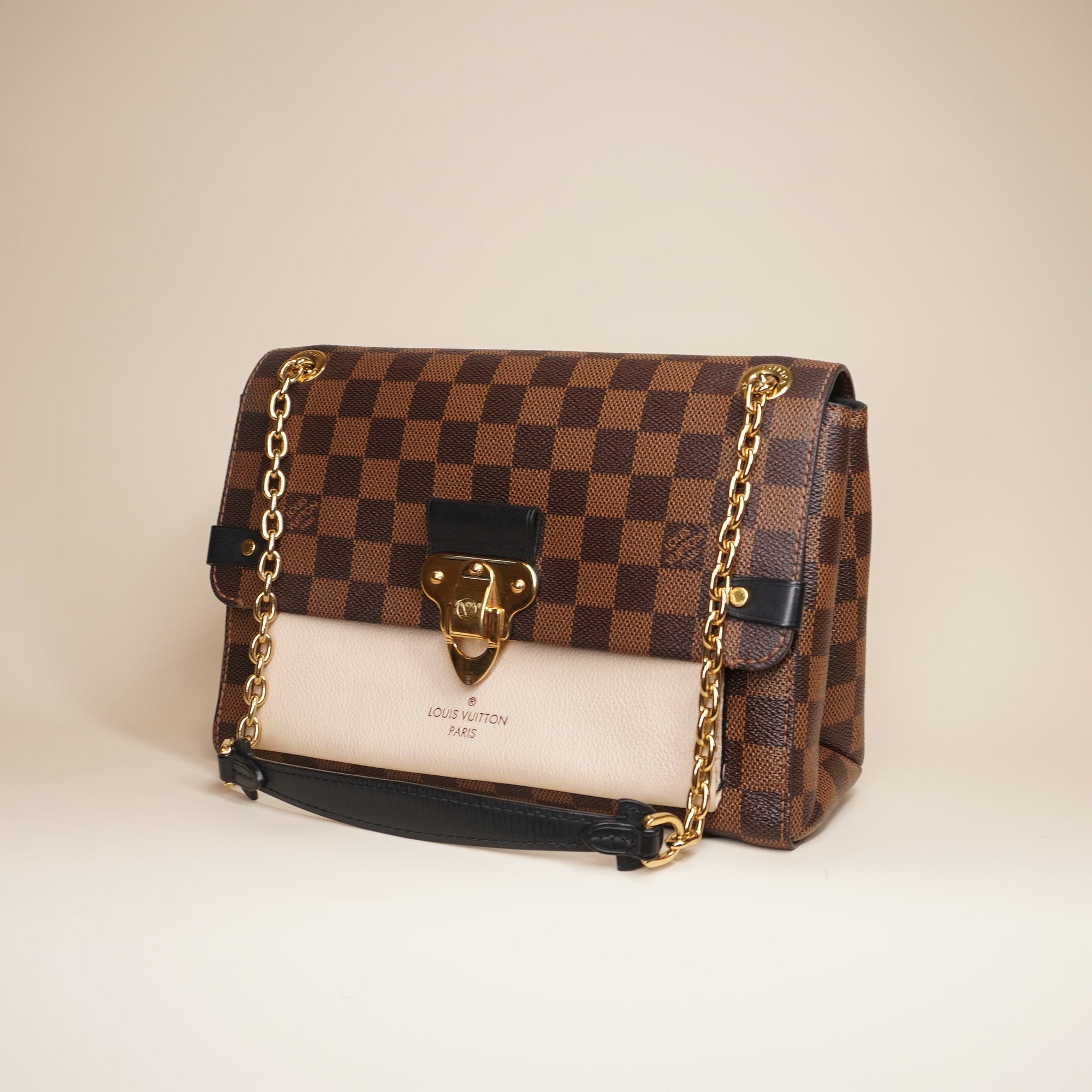 PRE-OWNED LV Vavin PM Damier Ebene Claim  Chain Shoulder Bag