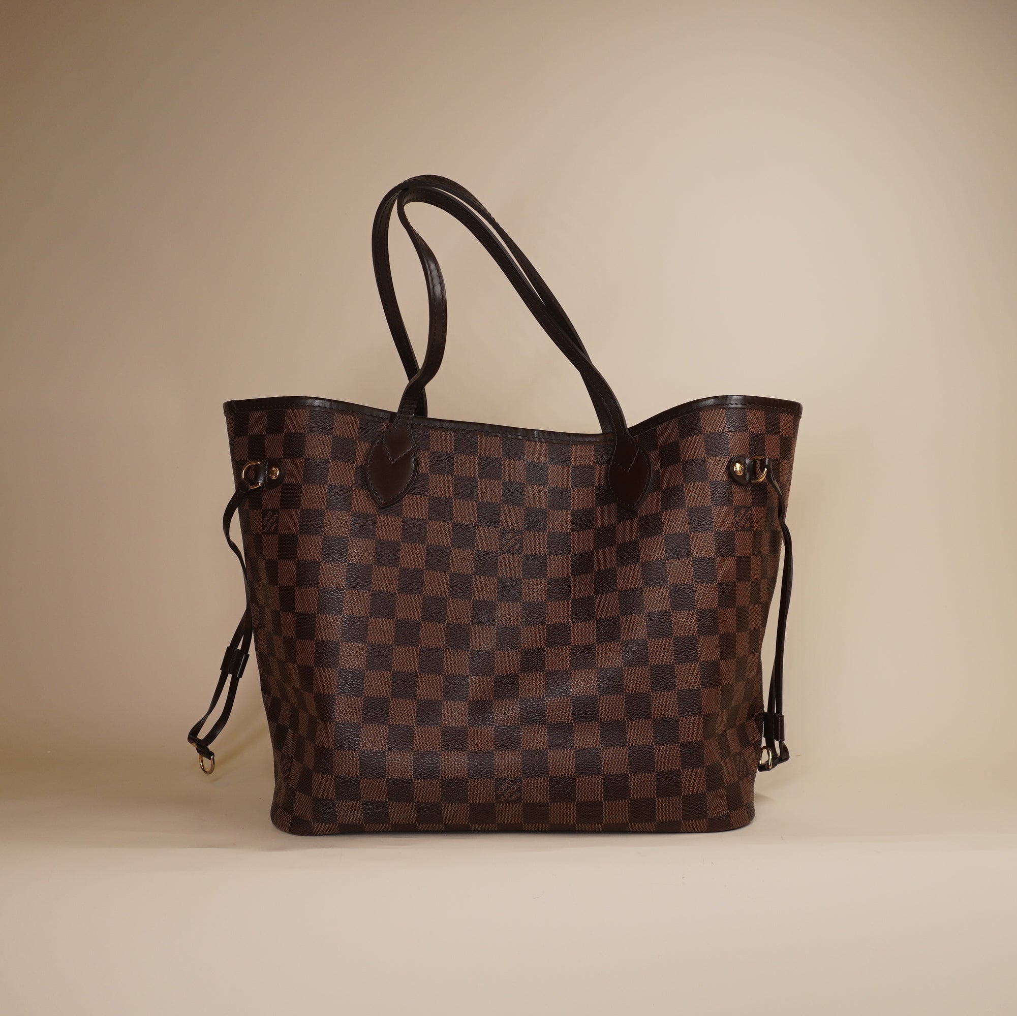 PRE-OWNED LV Neverfull MM Damier Ebene Shoulder Bag
