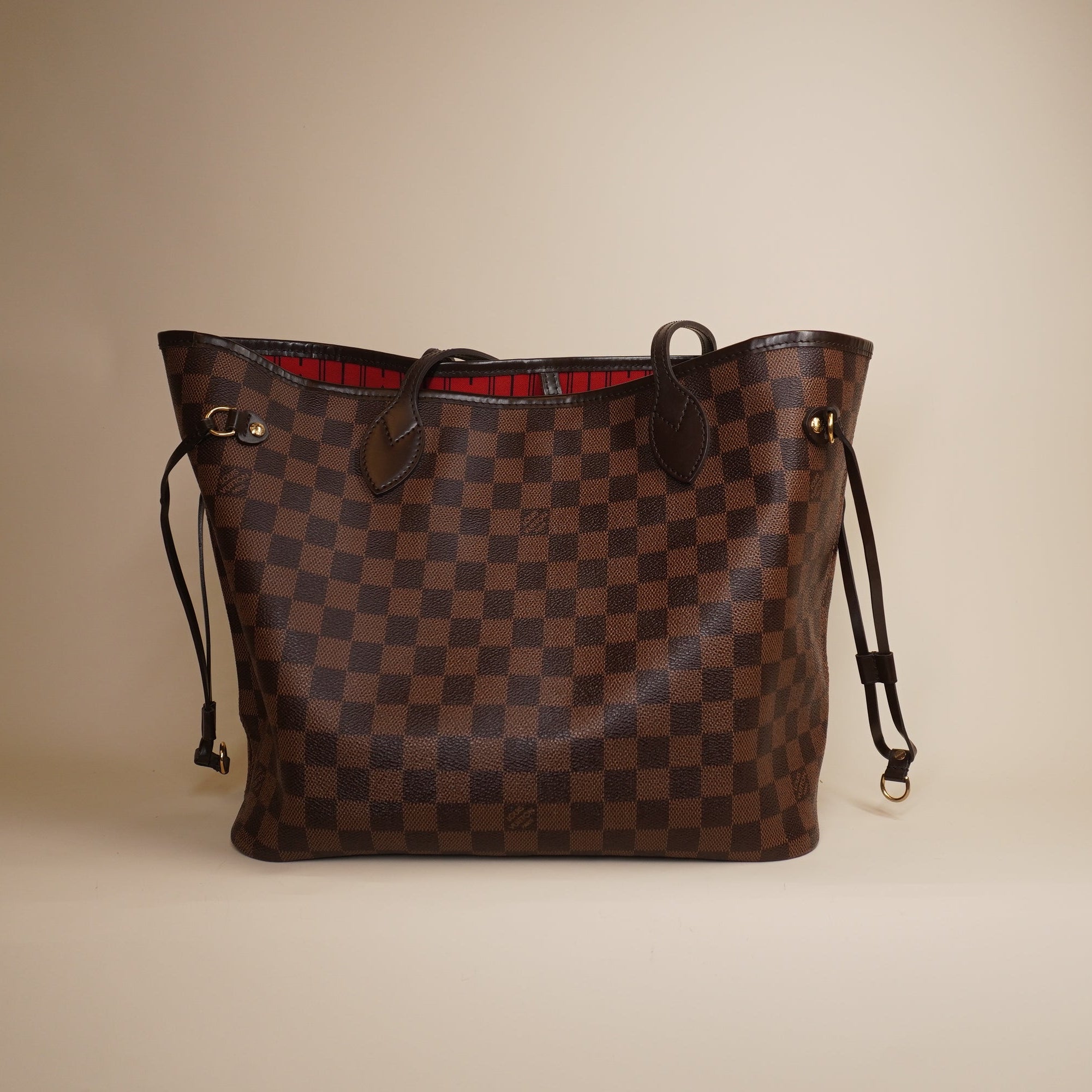PRE-OWNED LV Neverfull MM Damier Ebene Shoulder Bag