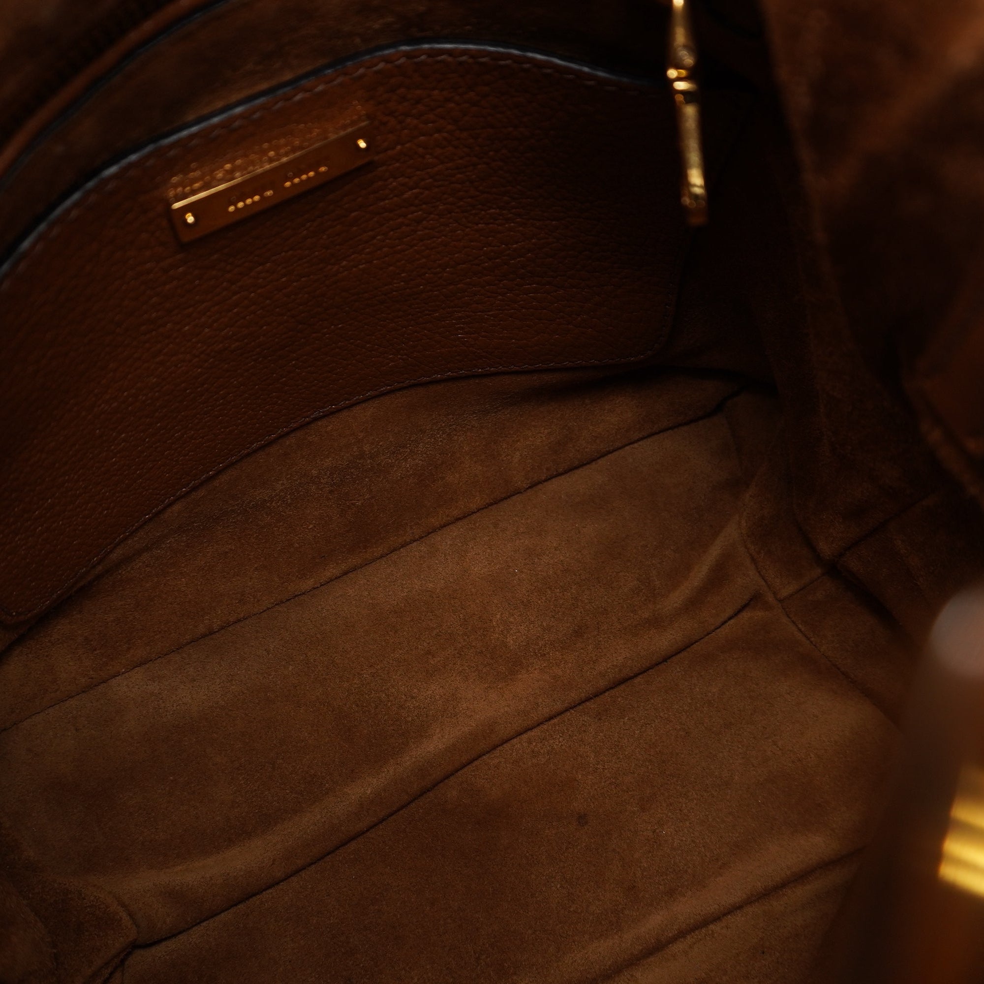 PRE-OWNED Madras Brown Calfskin Shoulder Bag