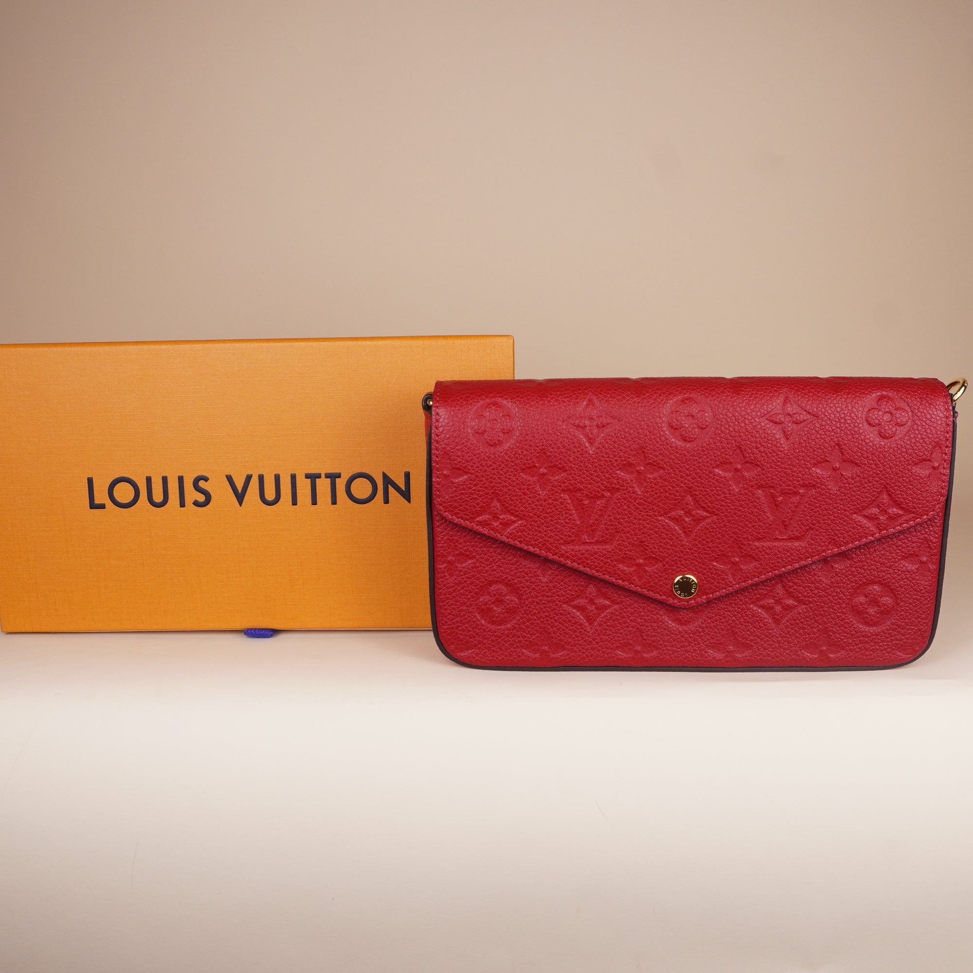 PRE-OWNED LV Scarlett Monogram Empreinte Leather Pochette Felice Bag