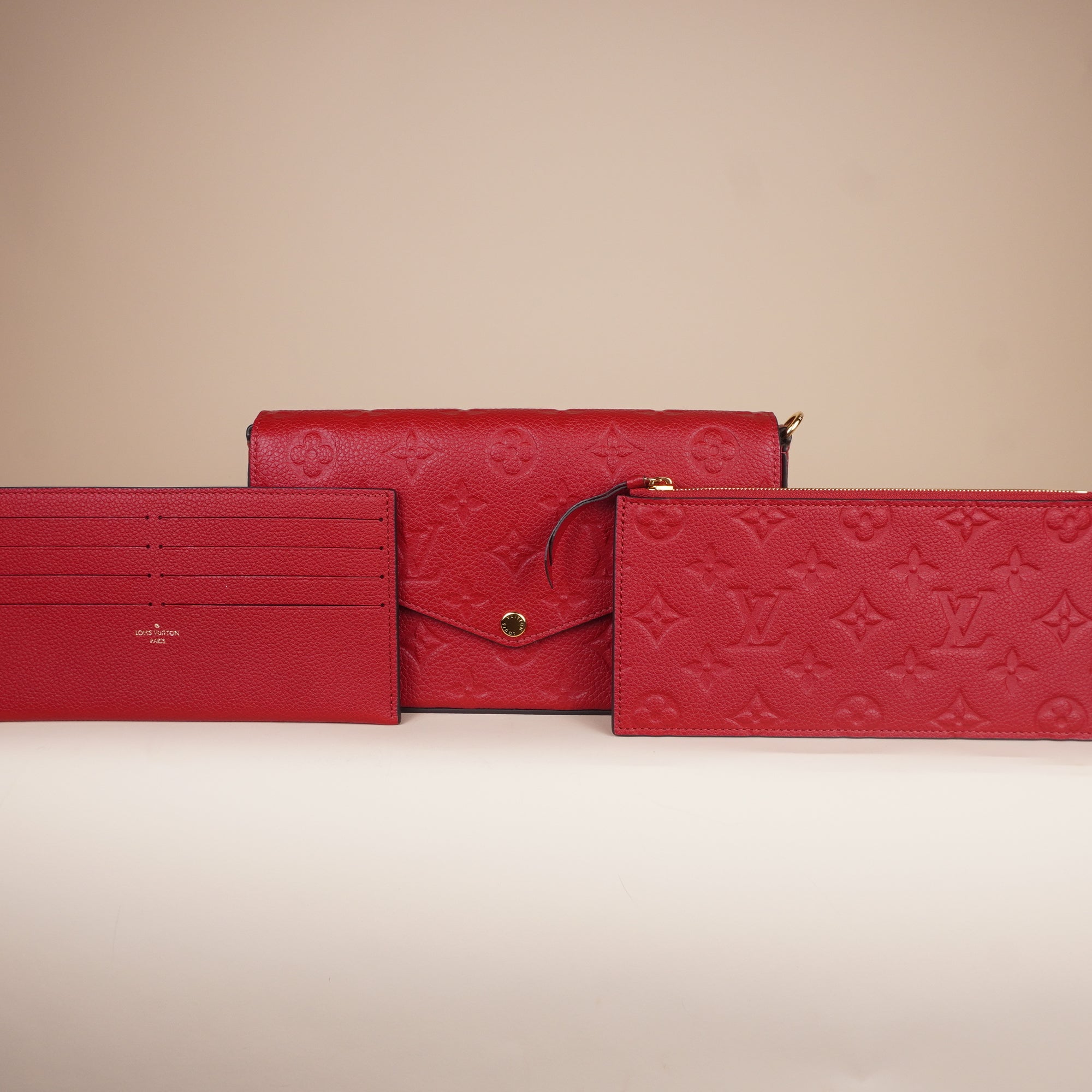 PRE-OWNED LV Scarlett Monogram Empreinte Leather Pochette Felice Bag