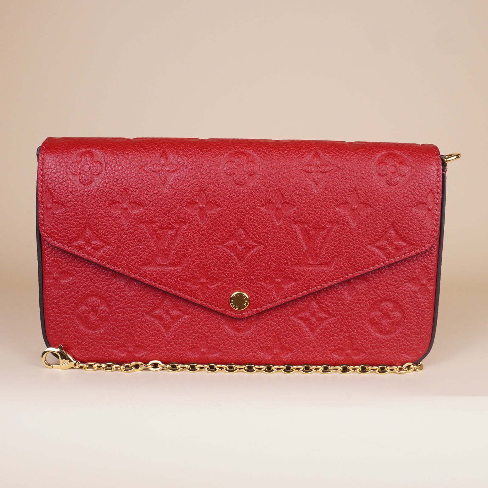PRE-OWNED LV Scarlett Monogram Empreinte Leather Pochette Felice Bag