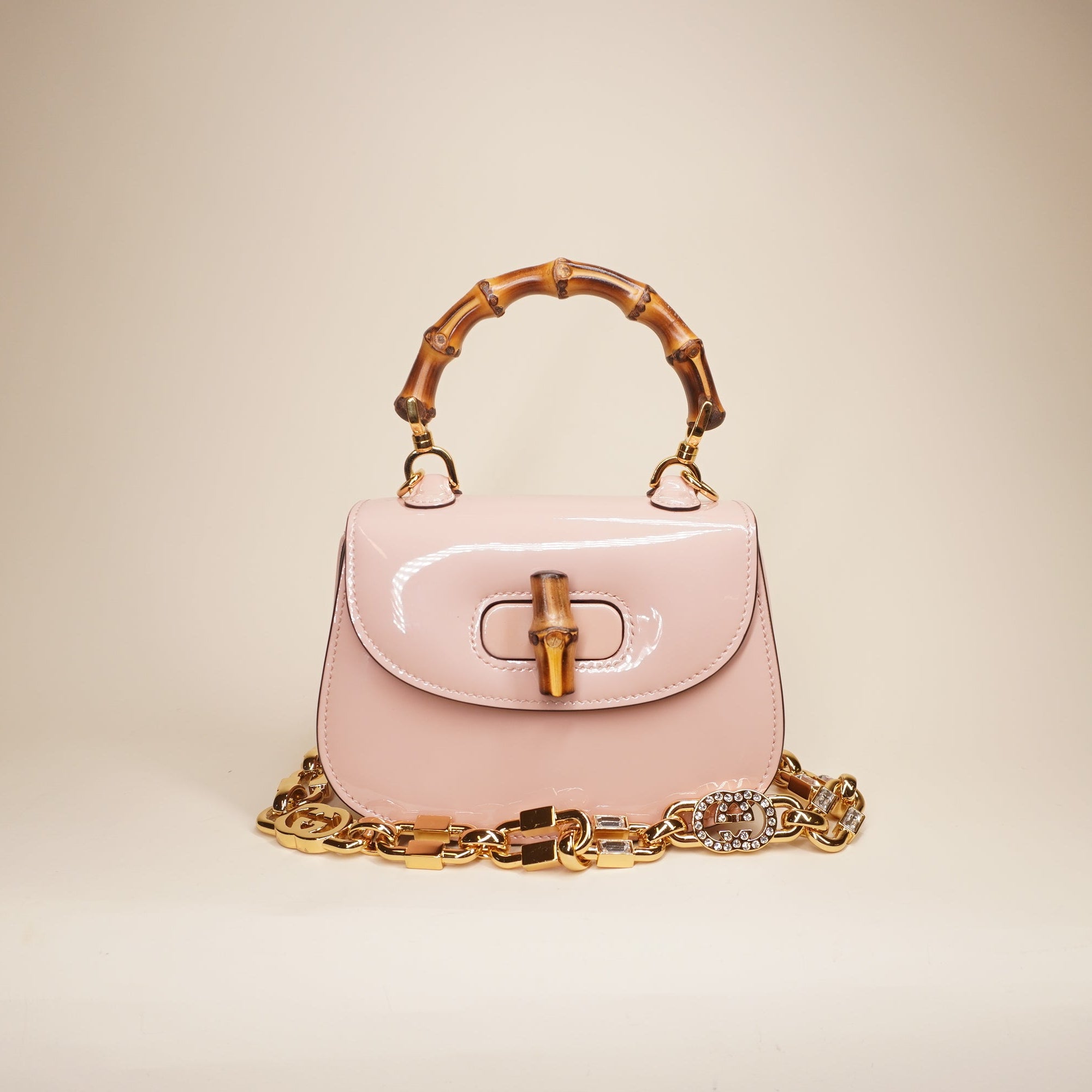 PRE-OWNED Bamboo 1947 Pink Patent Leather Shoulder Bag