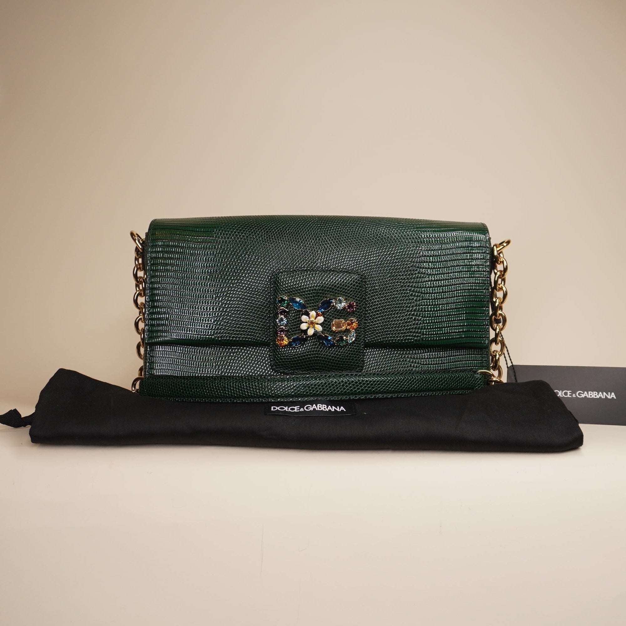 PRE-OWNED Green Iguana Millennials Shoulder Bag