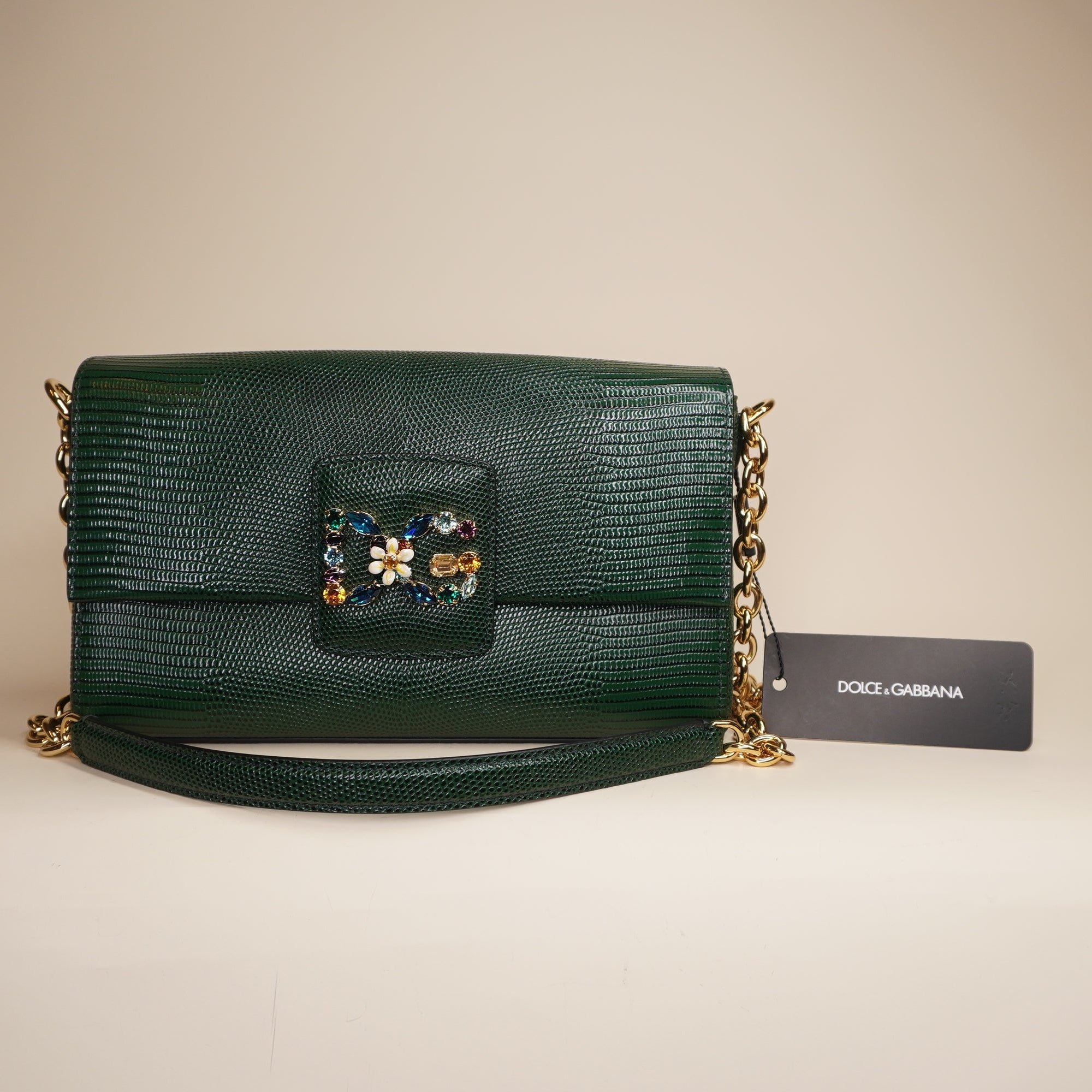 PRE-OWNED Green Iguana Millennials Shoulder Bag