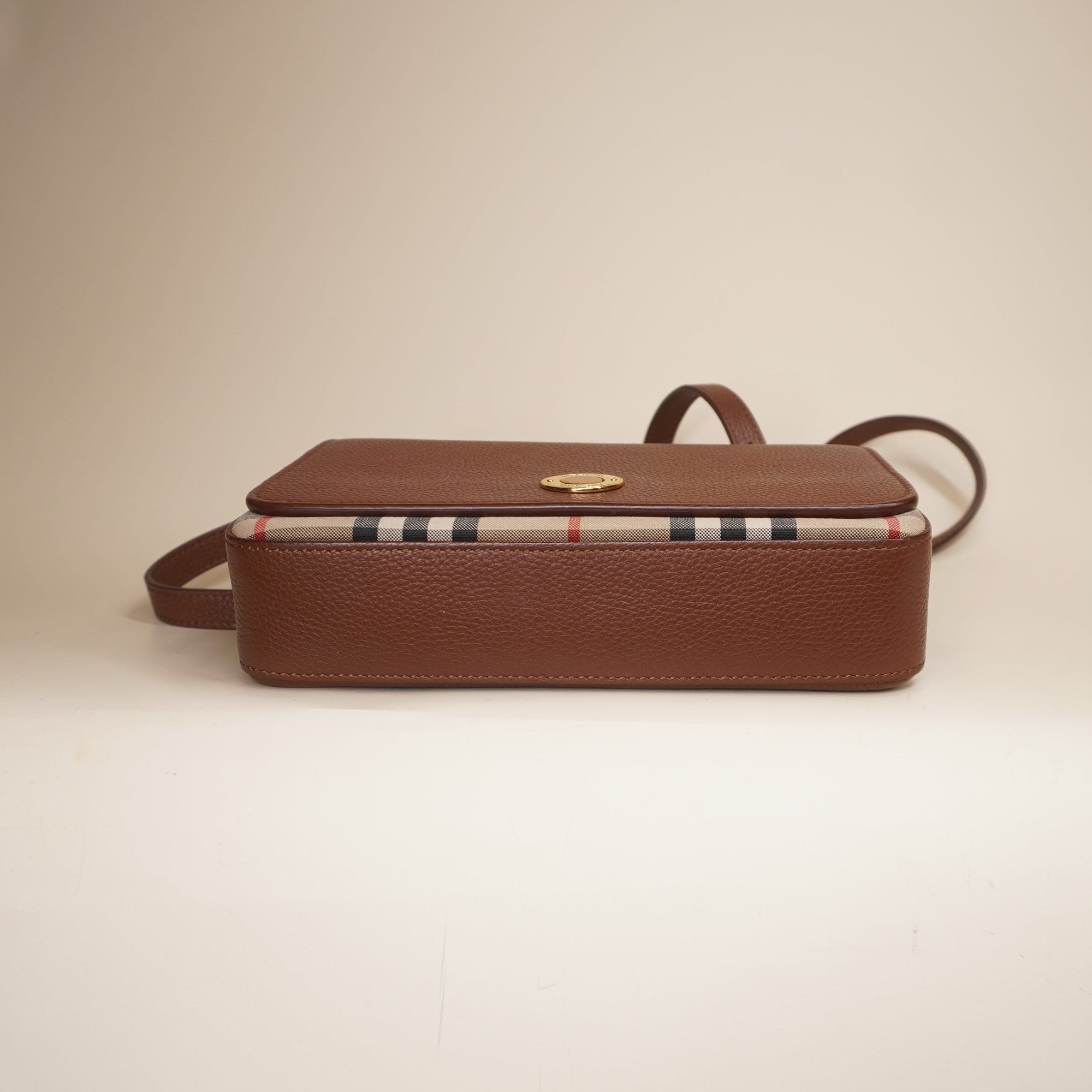 PRE-OWNED Hampshire House Check Leather Crossbody Bag