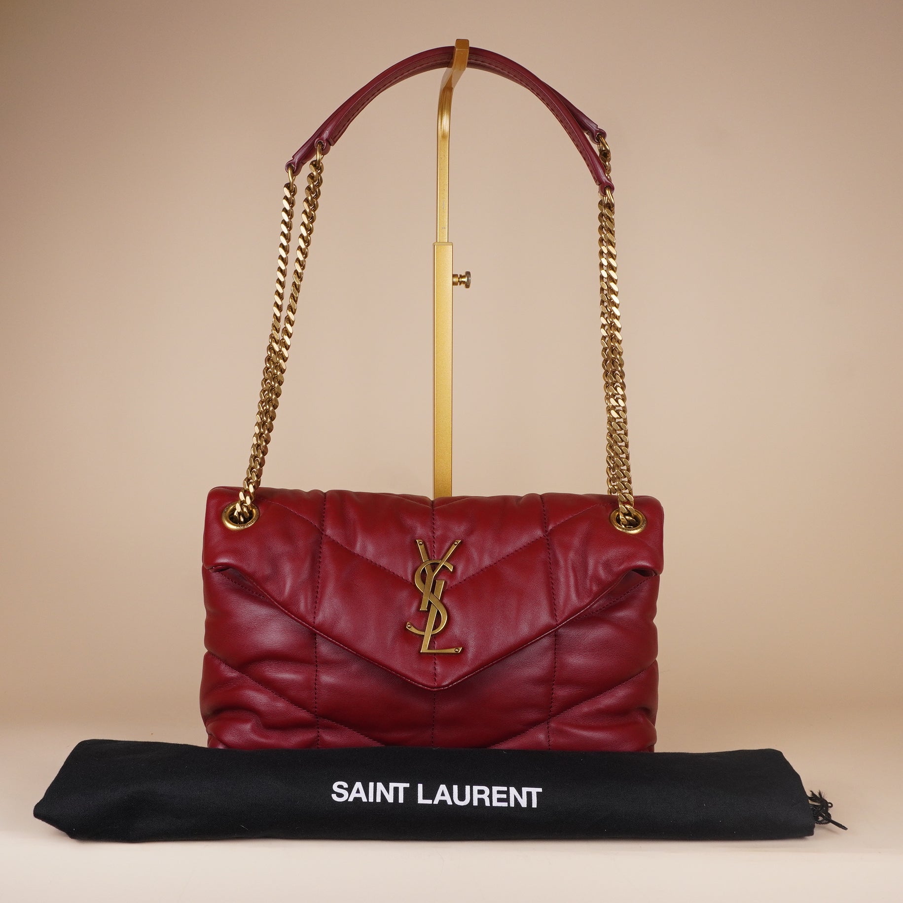 PRE-OWNED Red Loulou Puffer Medium Shoulder Bag