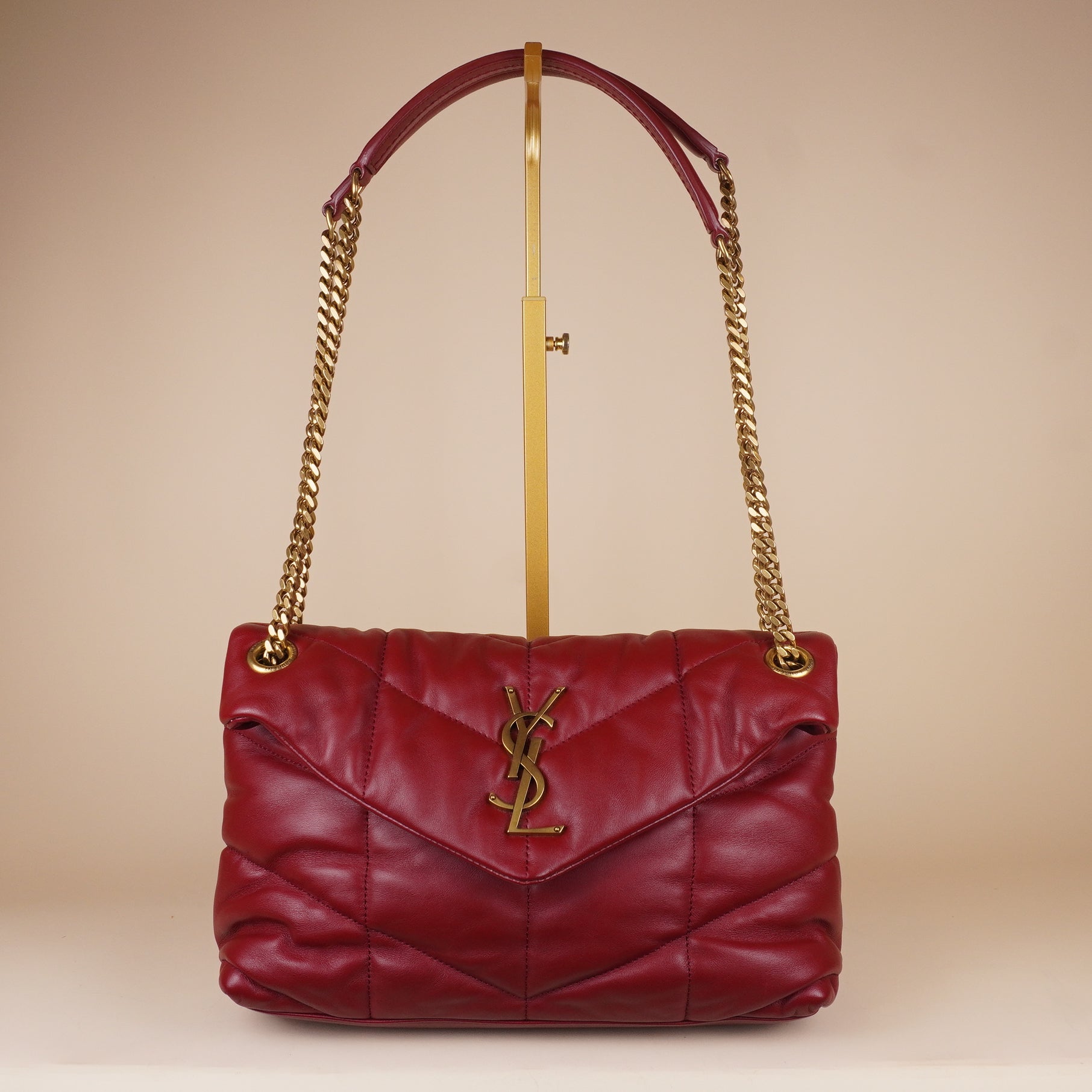 PRE-OWNED Red Loulou Puffer Medium Shoulder Bag