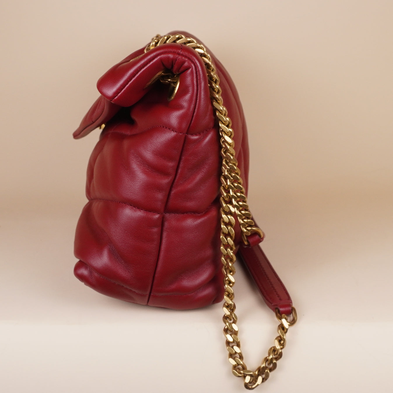 PRE-OWNED Red Loulou Puffer Medium Shoulder Bag