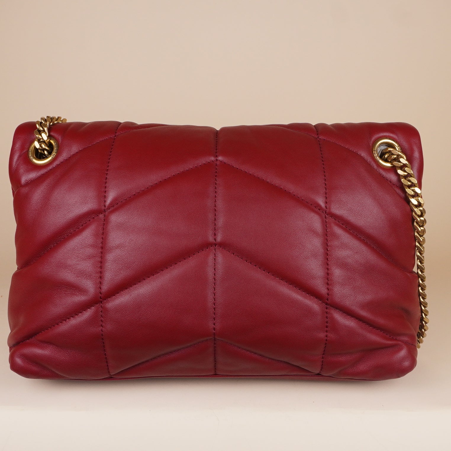 PRE-OWNED Red Loulou Puffer Medium Shoulder Bag