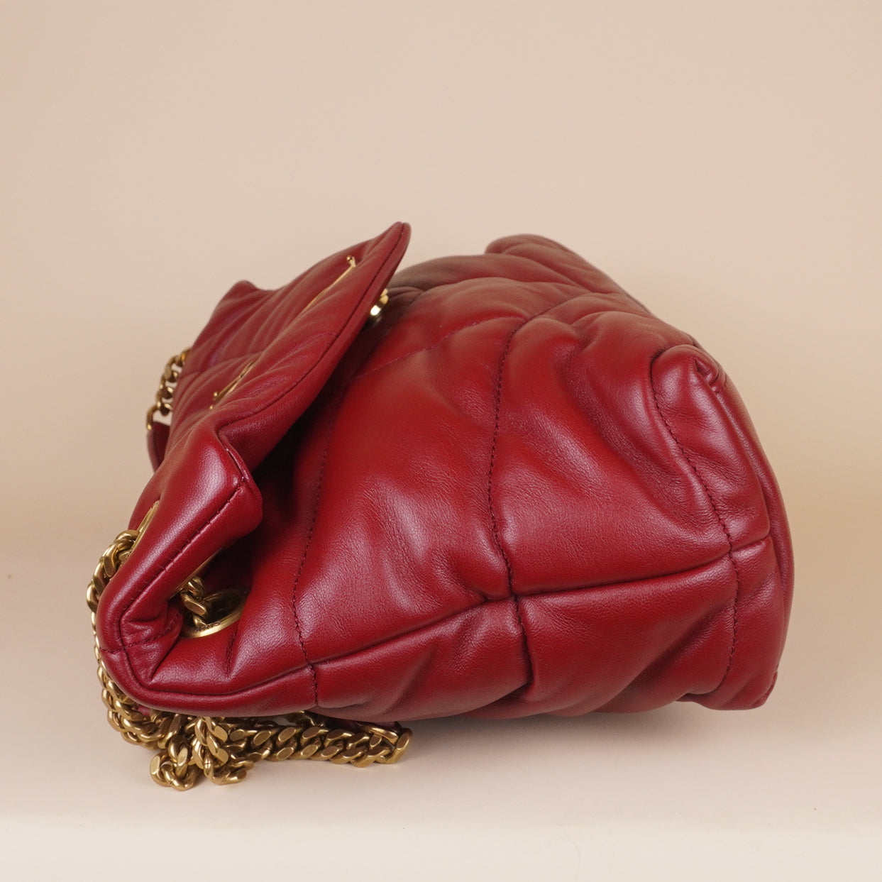 PRE-OWNED Red Loulou Puffer Medium Shoulder Bag