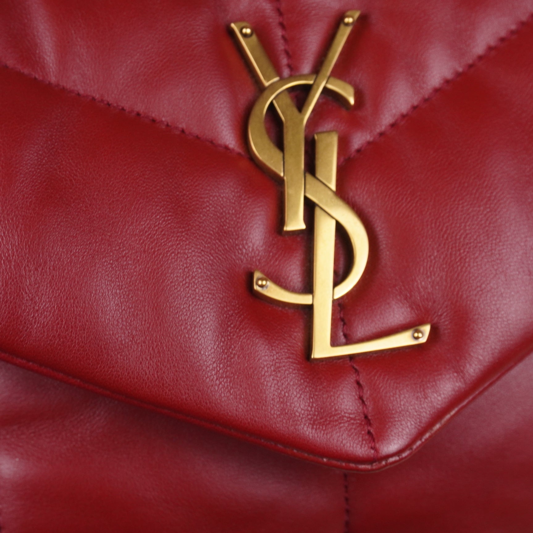 PRE-OWNED Red Loulou Puffer Medium Shoulder Bag
