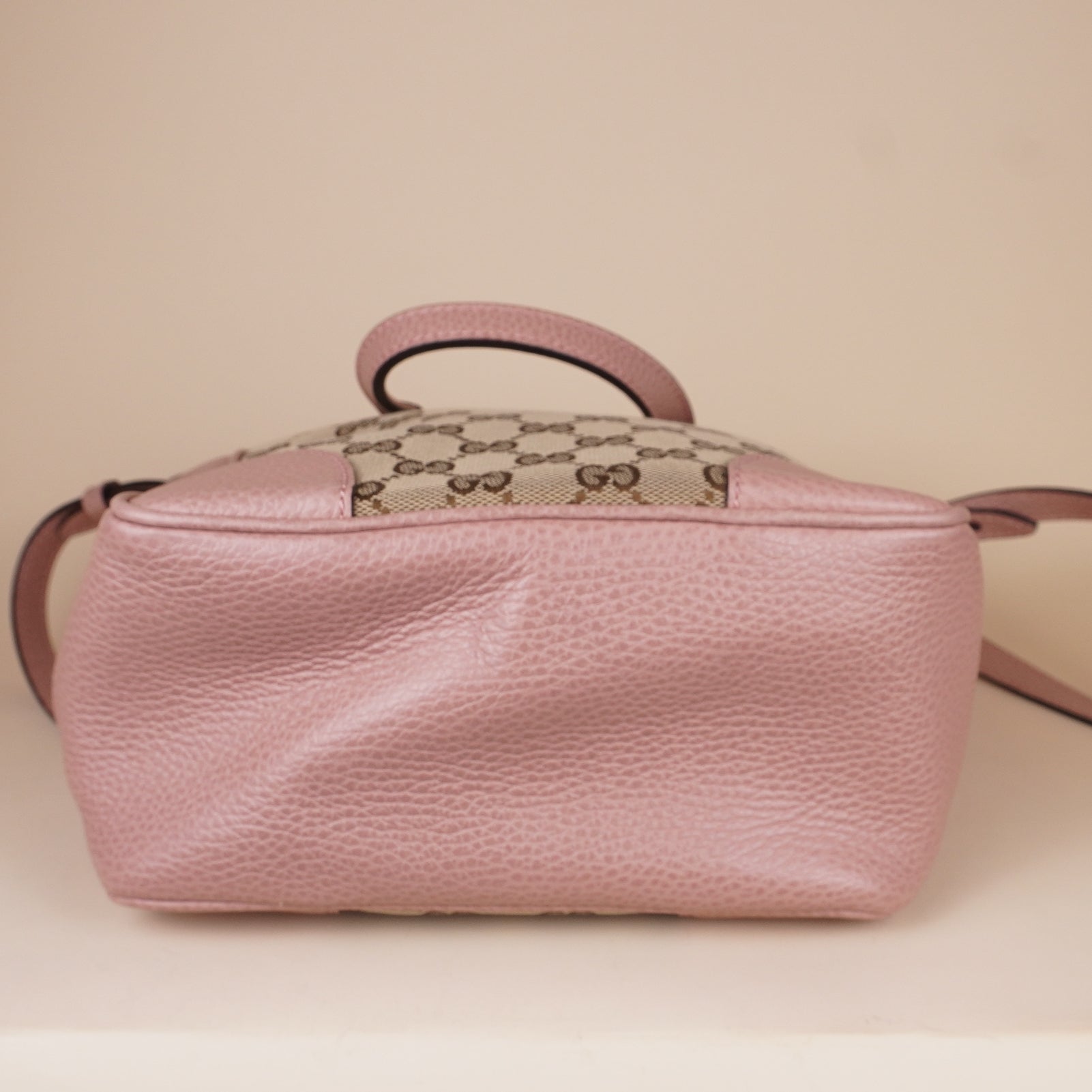 PRE-OWNED GG Soft Pink Monogram Small Bree Tote Shoulder Bag