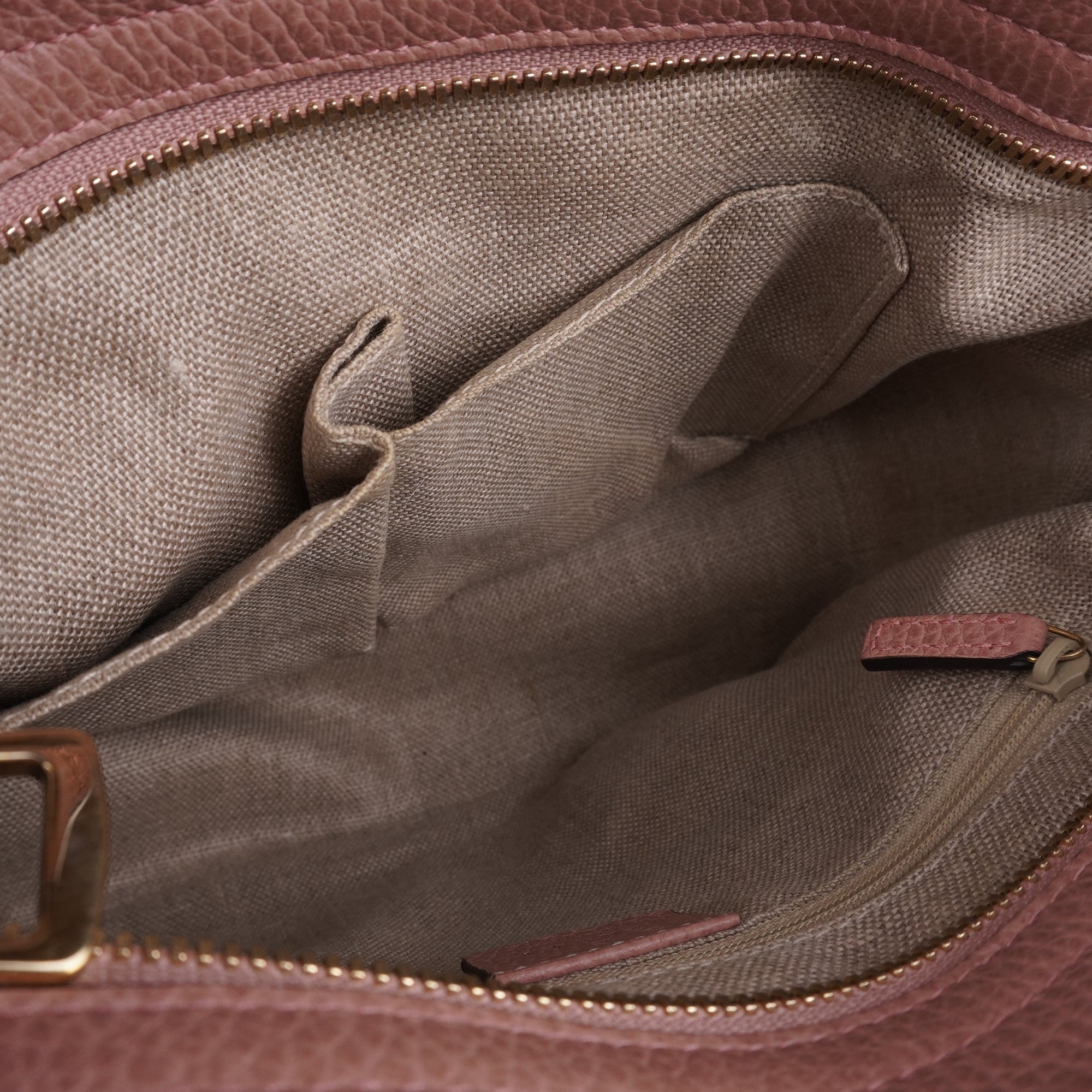 PRE-OWNED GG Soft Pink Monogram Small Bree Tote Shoulder Bag