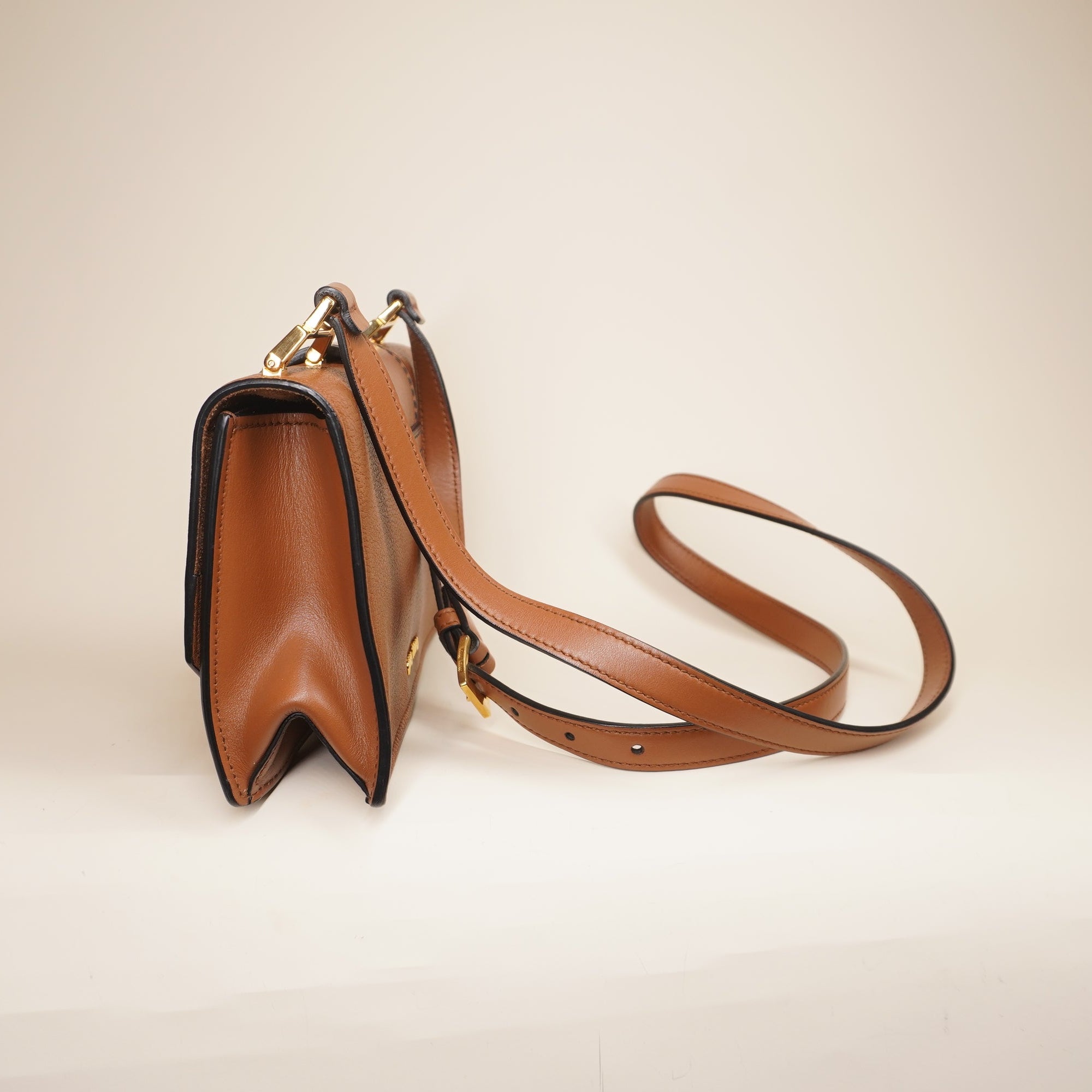 PRE-OWNED Madras Crystal Embellished Leather Shoulder Bag